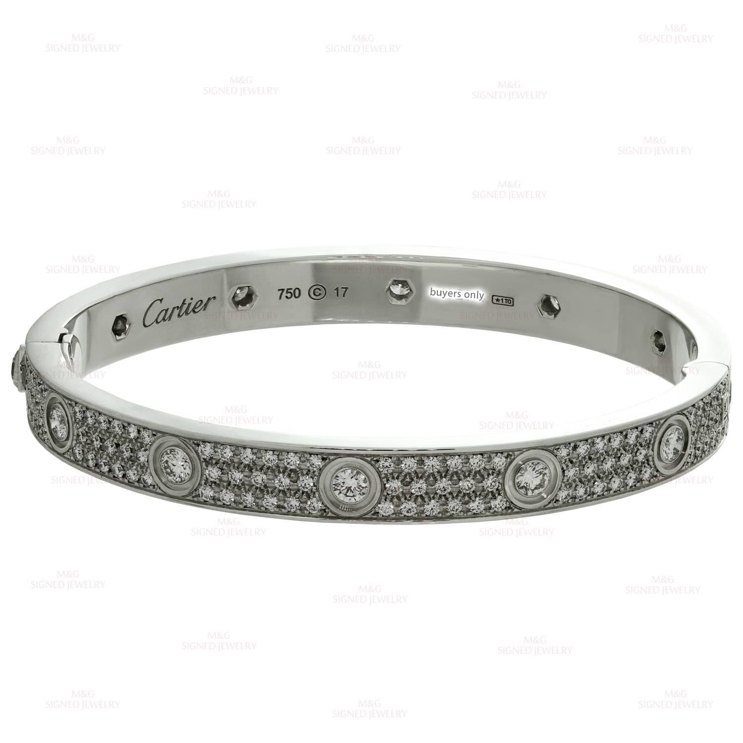 Cartier Love Pave Diamant-Armreif aus Gold mit Diamanten 3