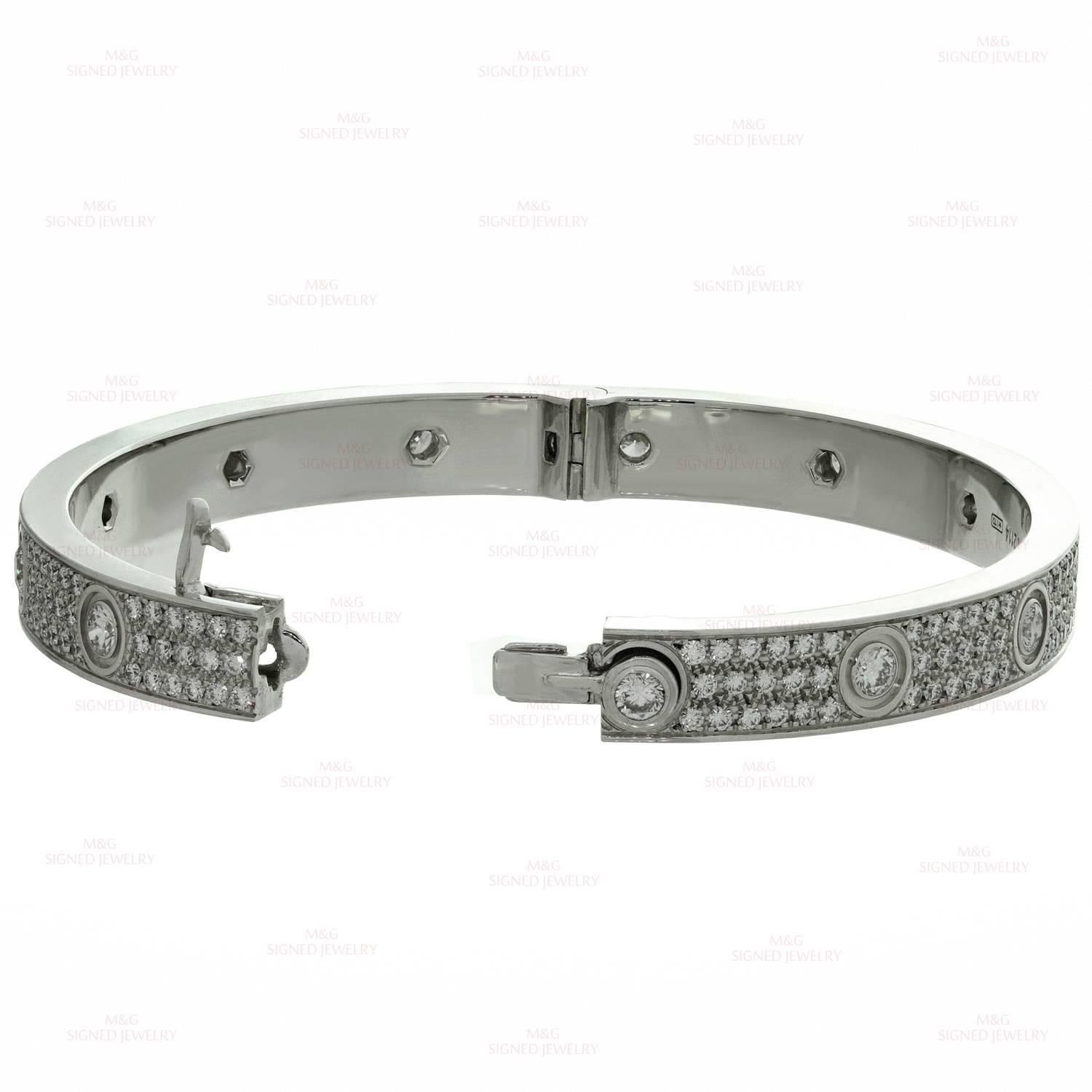 Cartier Love Pave Diamant-Armreif aus Gold mit Diamanten 2