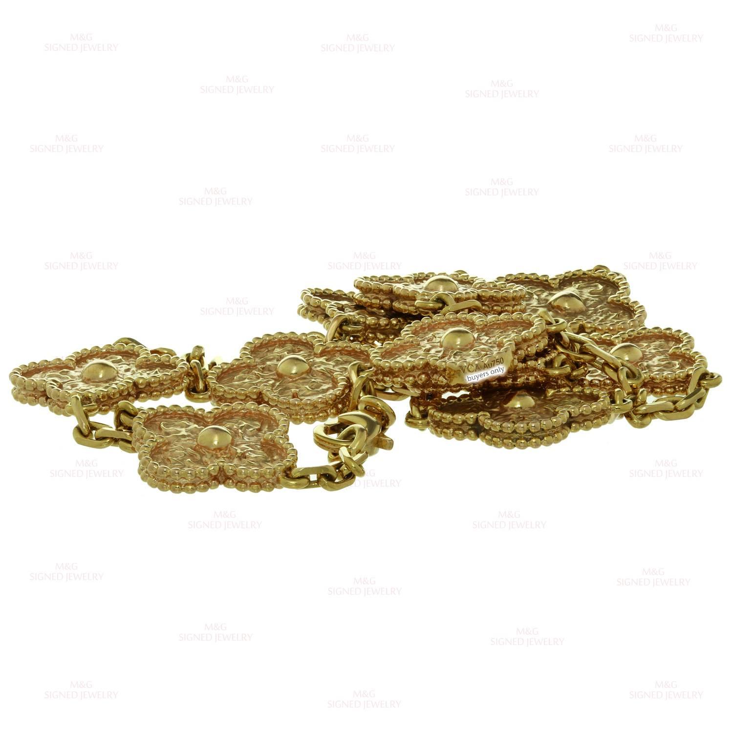 Van Cleef & Arpels Vintage Alhambra 10 Motif Gold Necklace 2