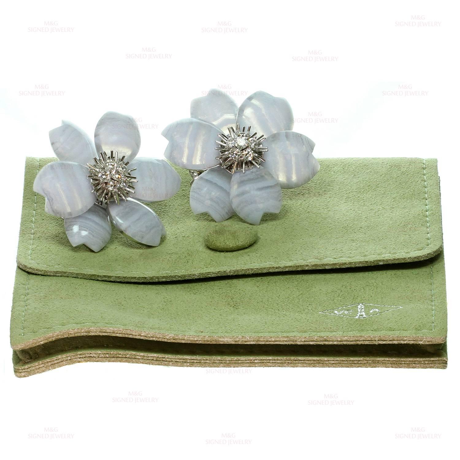 van cleef chalcedony earrings