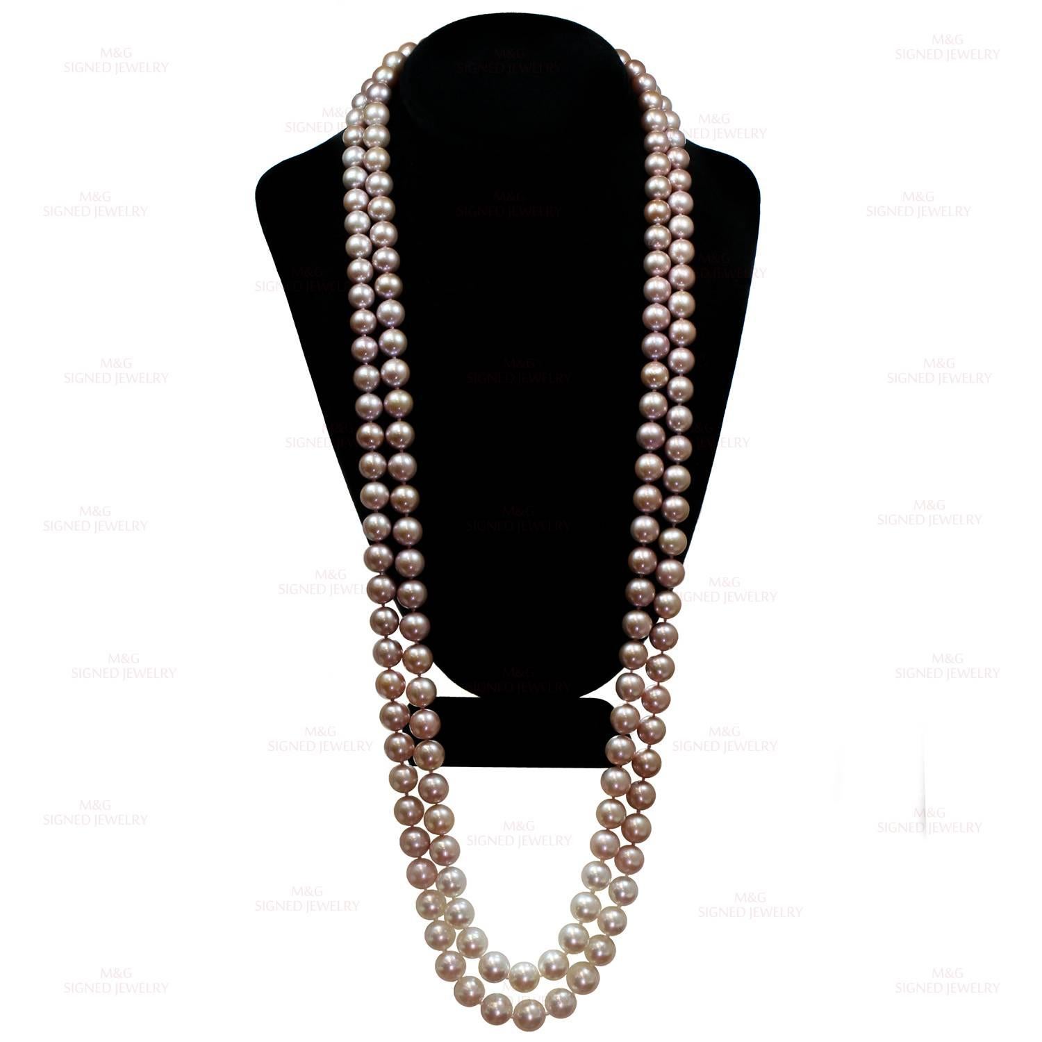 long pink pearl necklace