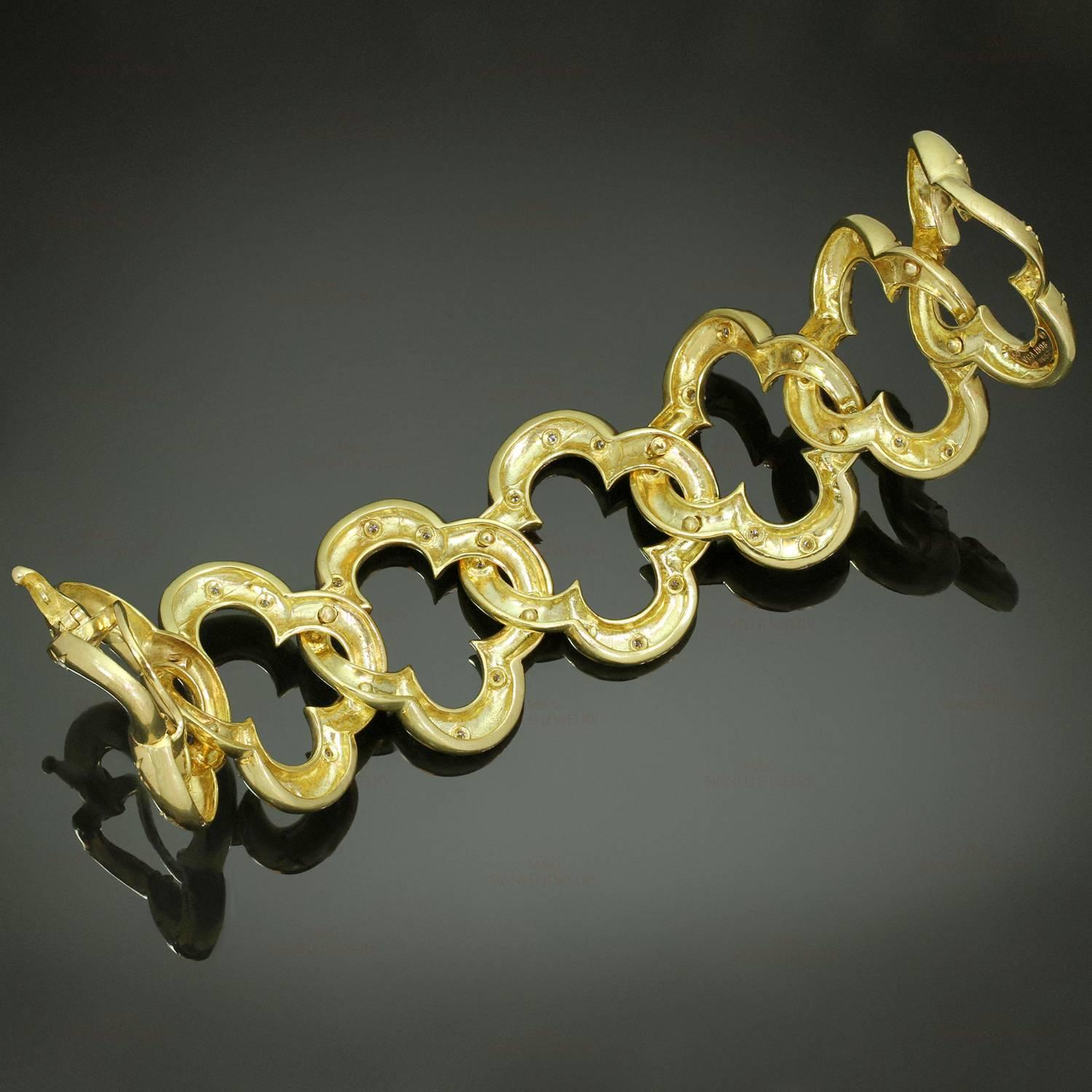 VAN CLEEF & ARPELS Alhambra Yellow Gold Diamond Bracelet 2