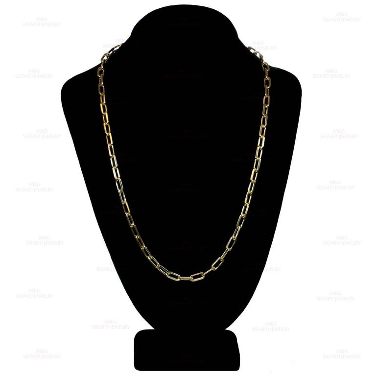 CARTIER Santos Yellow Gold Link Chain Necklace at 1stDibs cartier santos necklace, cartier