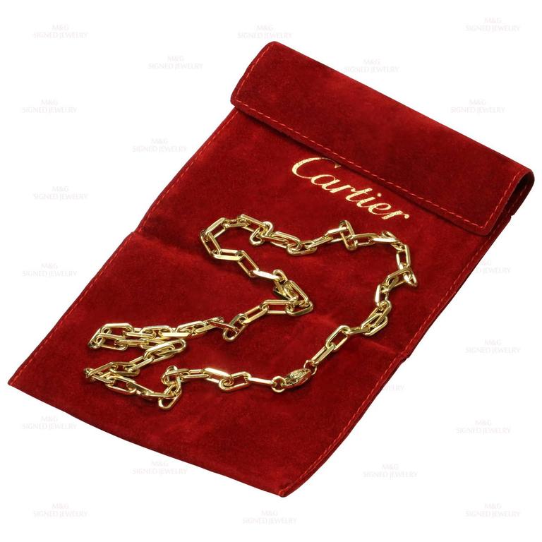 CARTIER Santos Yellow Gold Link Chain Necklace at 1stDibs cartier