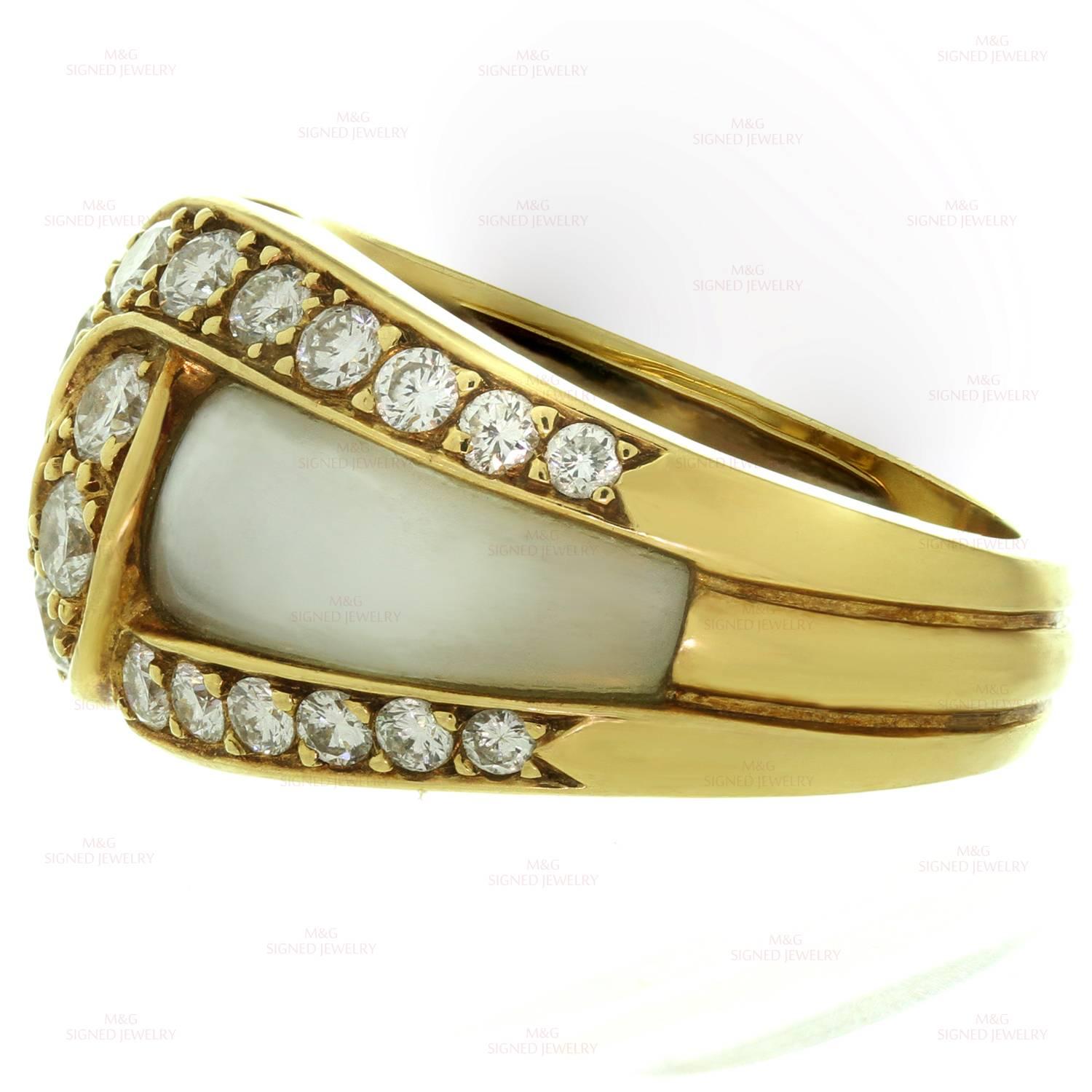 Van Cleef & Arpels Mother of Pearl Diamond Gold Ring 1