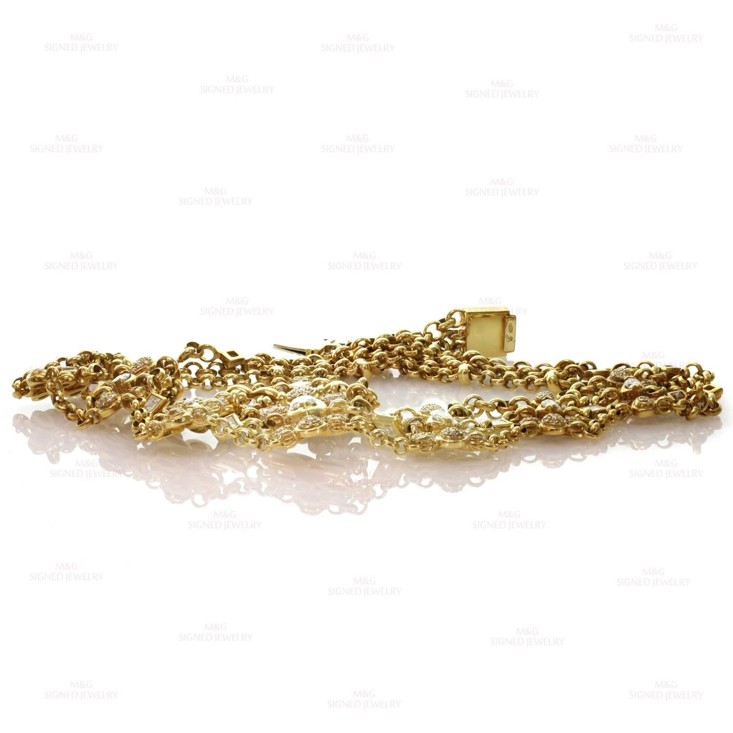 Brilliant Cut Chatila Geneva Elegant Diamond Gold Festoon Necklace For Sale