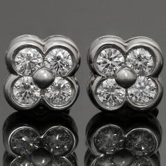 Tiffany & Co. Diamond Platinum Lace Flower Stud Earrings