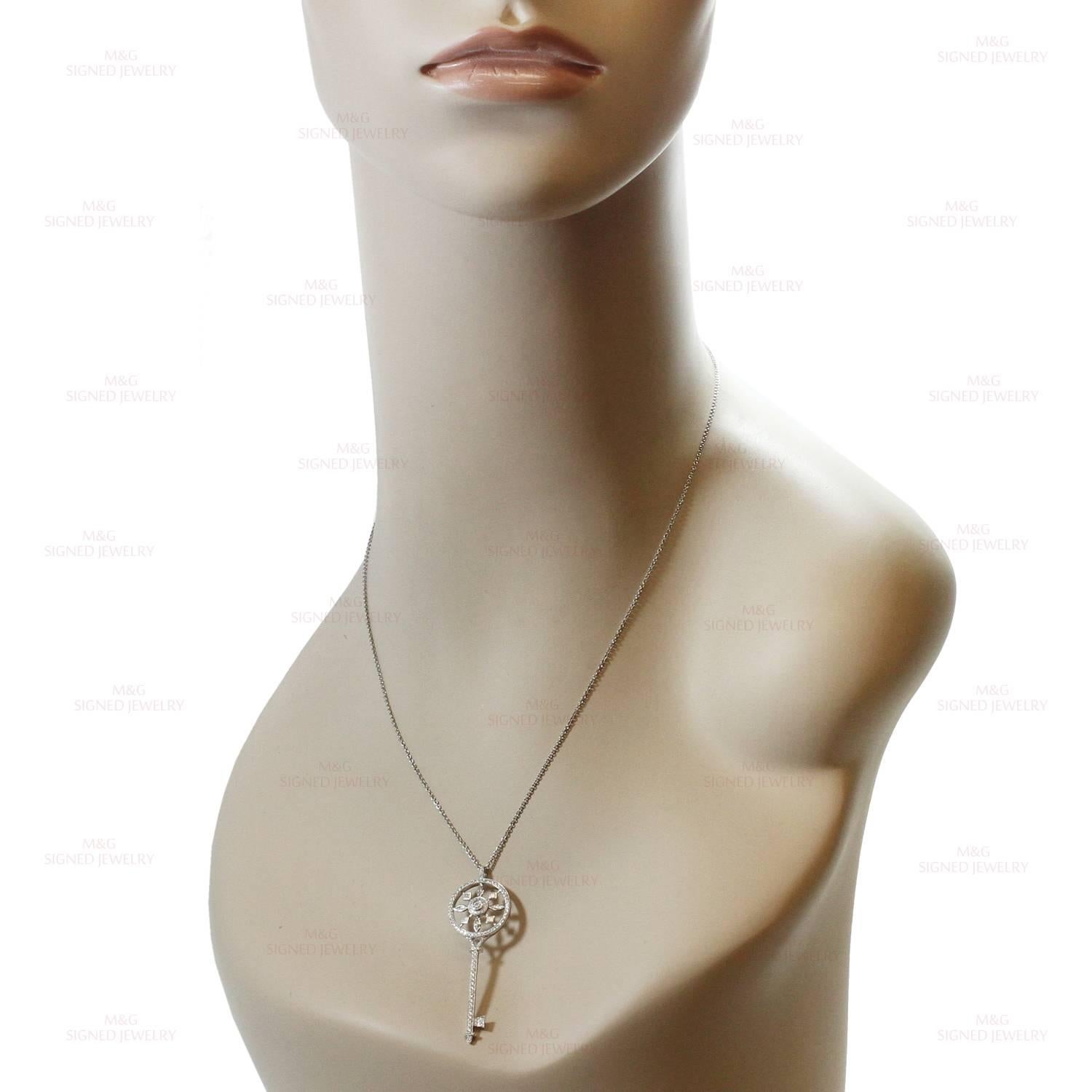Women's Tiffany & Co. Kaleidoscope Diamond Platinum Key Pendant Chain Necklace