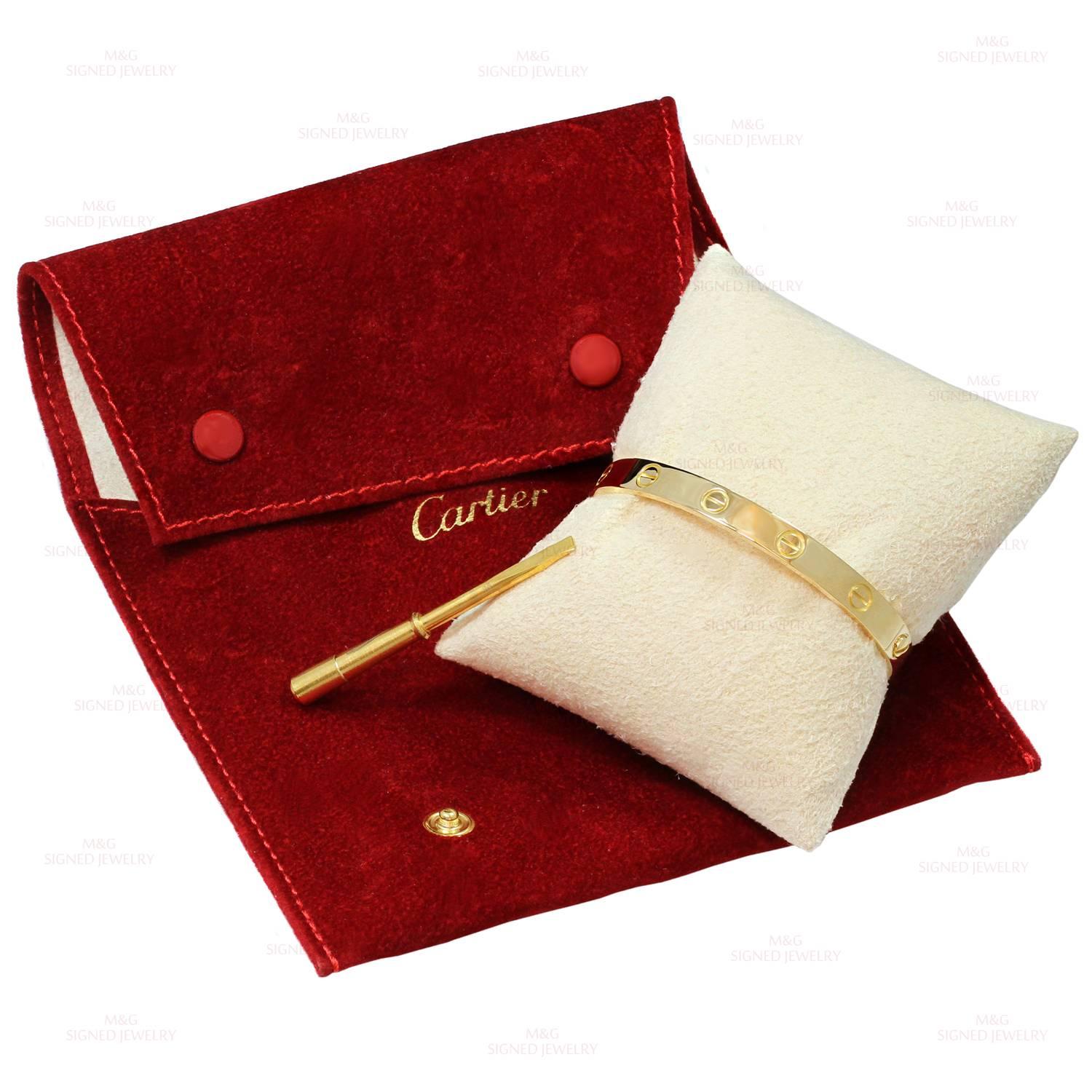Cartier Gelbgold Love Armreif Armband im Zustand „Hervorragend“ in New York, NY