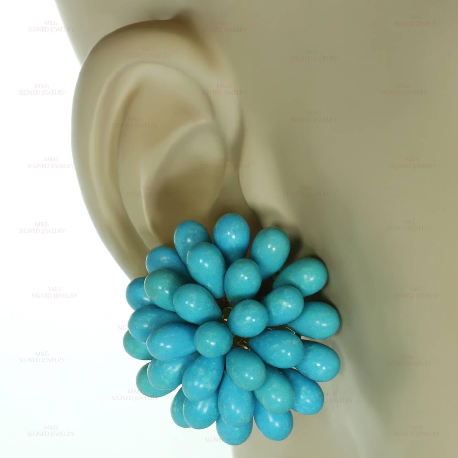 turquoise cluster earrings