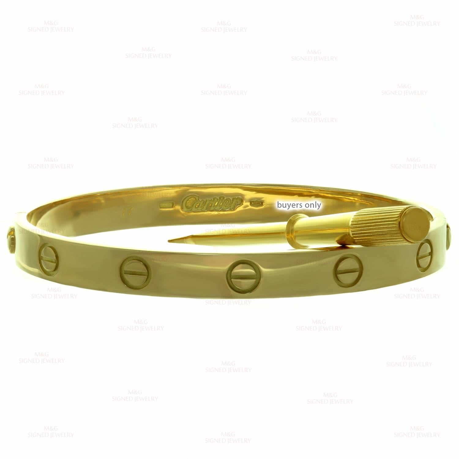 Cartier Love Yellow Gold Bracelet Box Papers 1