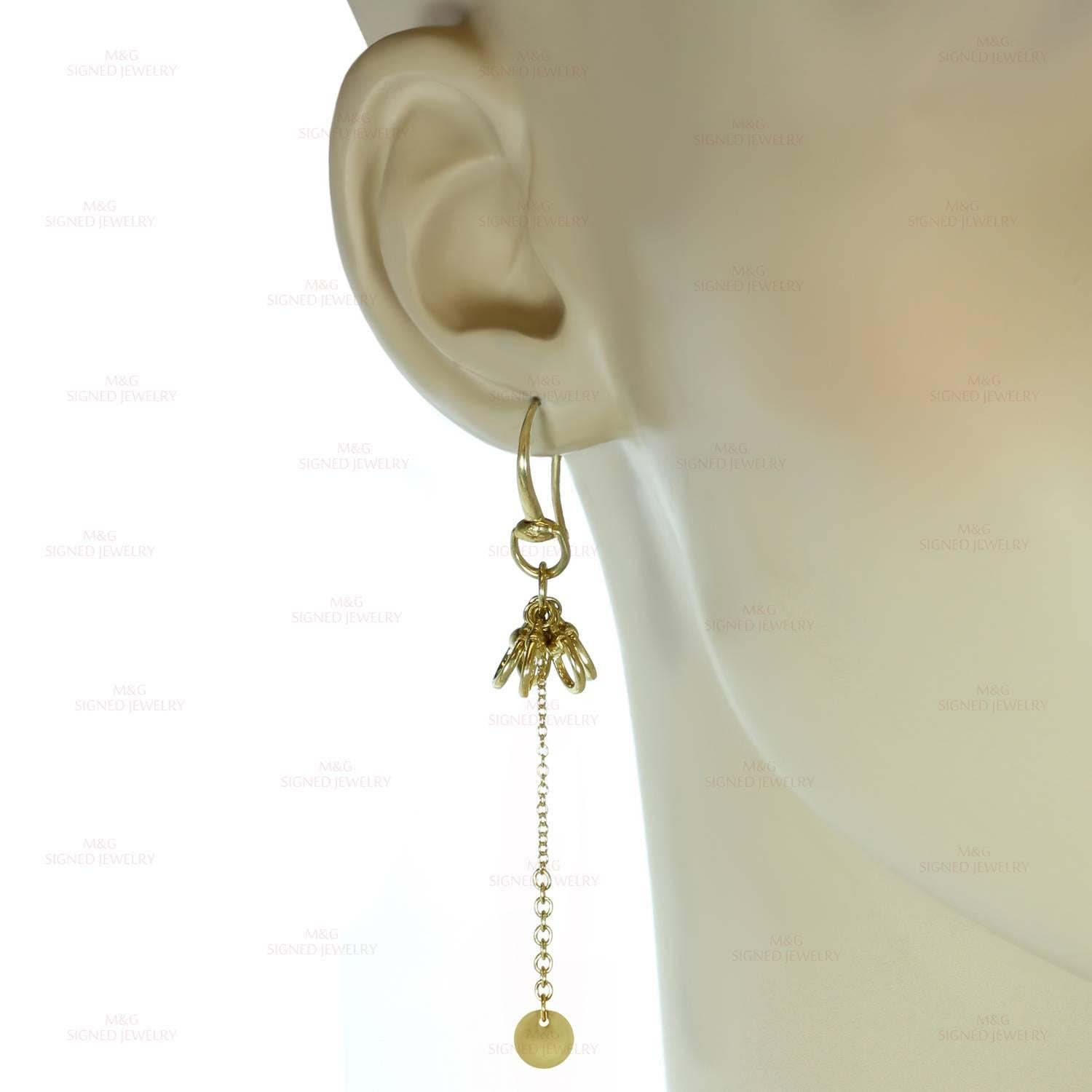 Gucci Horsebit Yellow Gold Necklace and Dangle Earrings Set In Excellent Condition In New York, NY