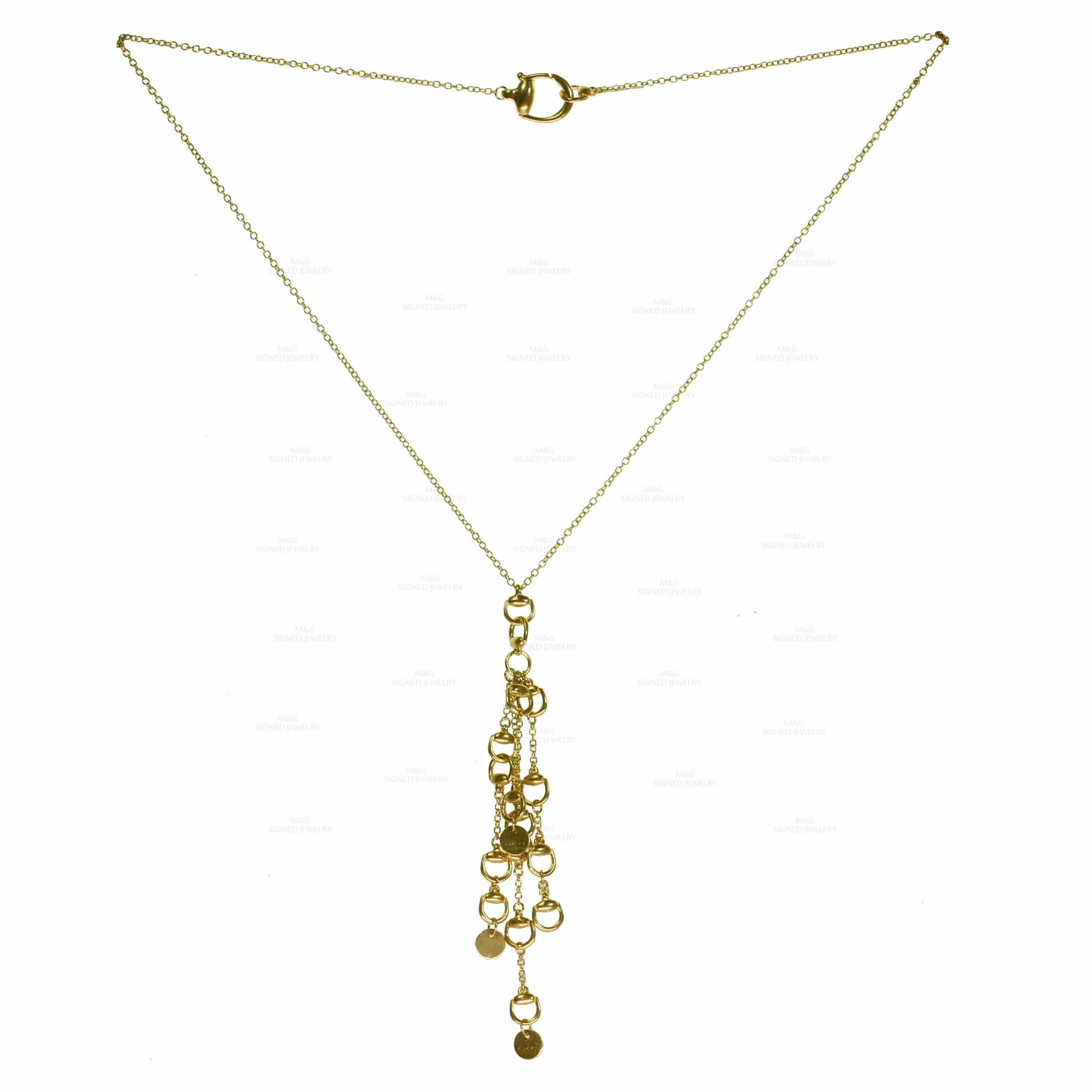 Gucci Horsebit Yellow Gold Necklace and Dangle Earrings Set 2