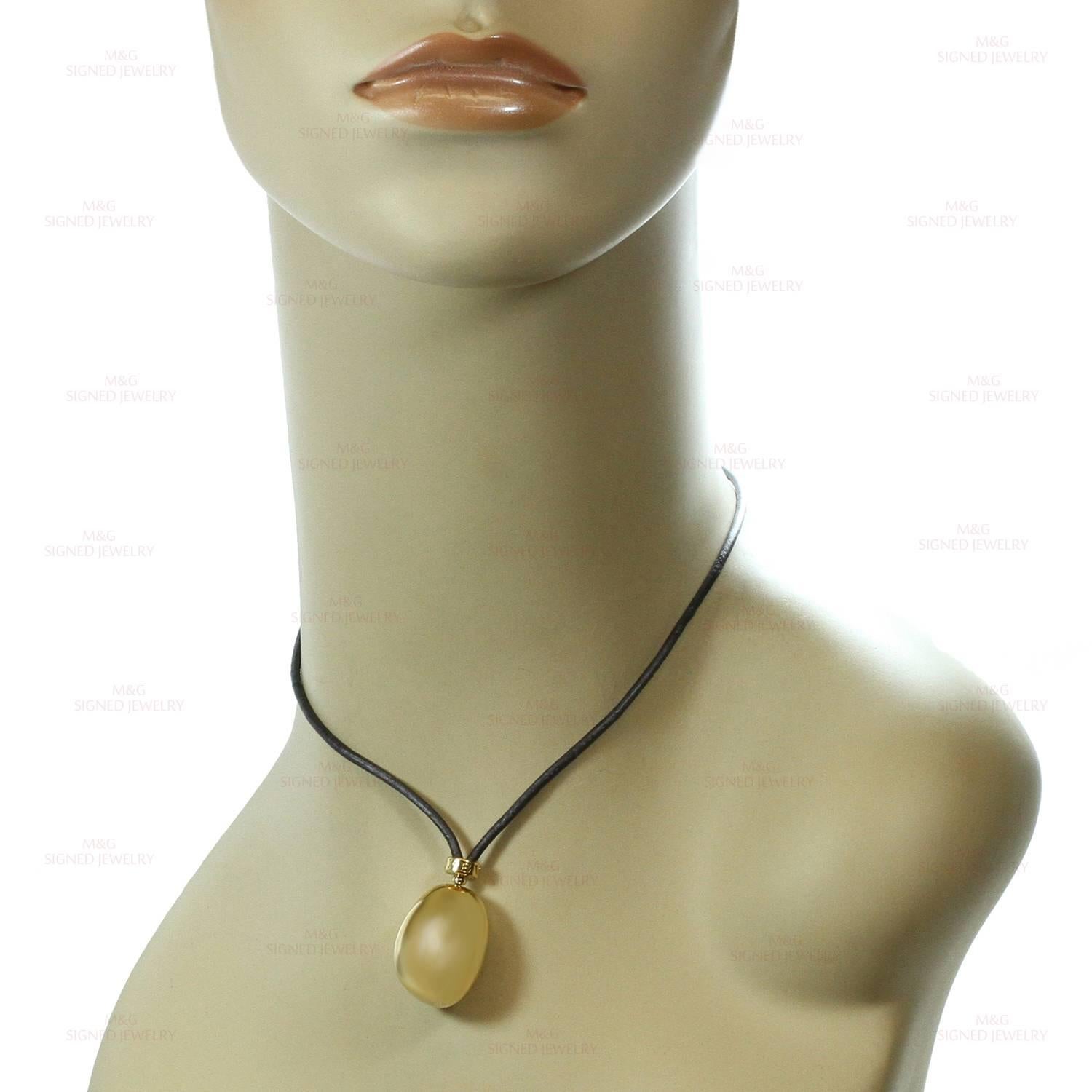 Women's Bulgari Sassi Mediterranean Eden Yellow Gold Pendant Cord Necklace