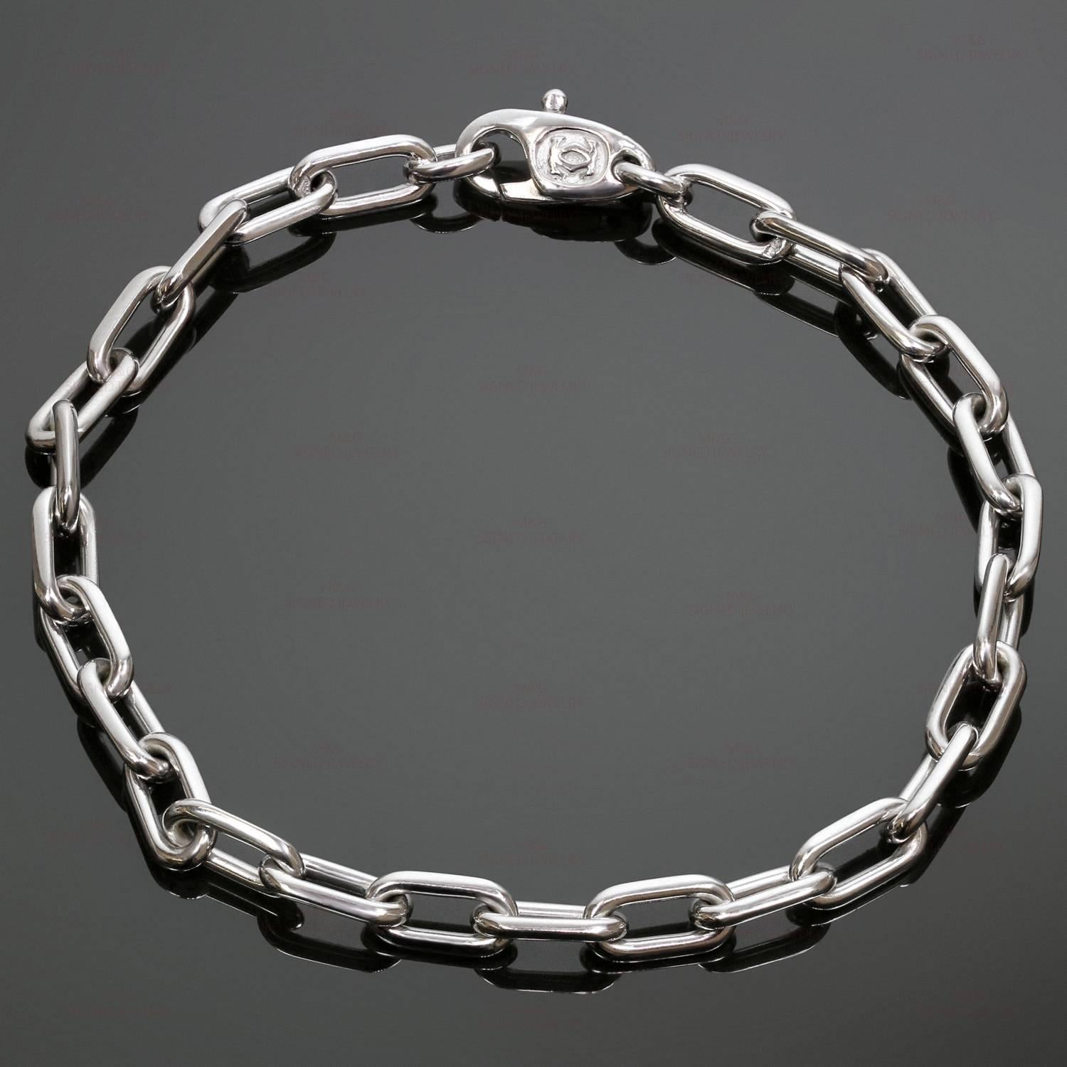 This modern Cartier chain bracelet from the classic collection is crafted in 18k white gold. Made in France circa 2000s. Measurements: 0.19" (5mm) width, 7.5" (19.5cm) length. 