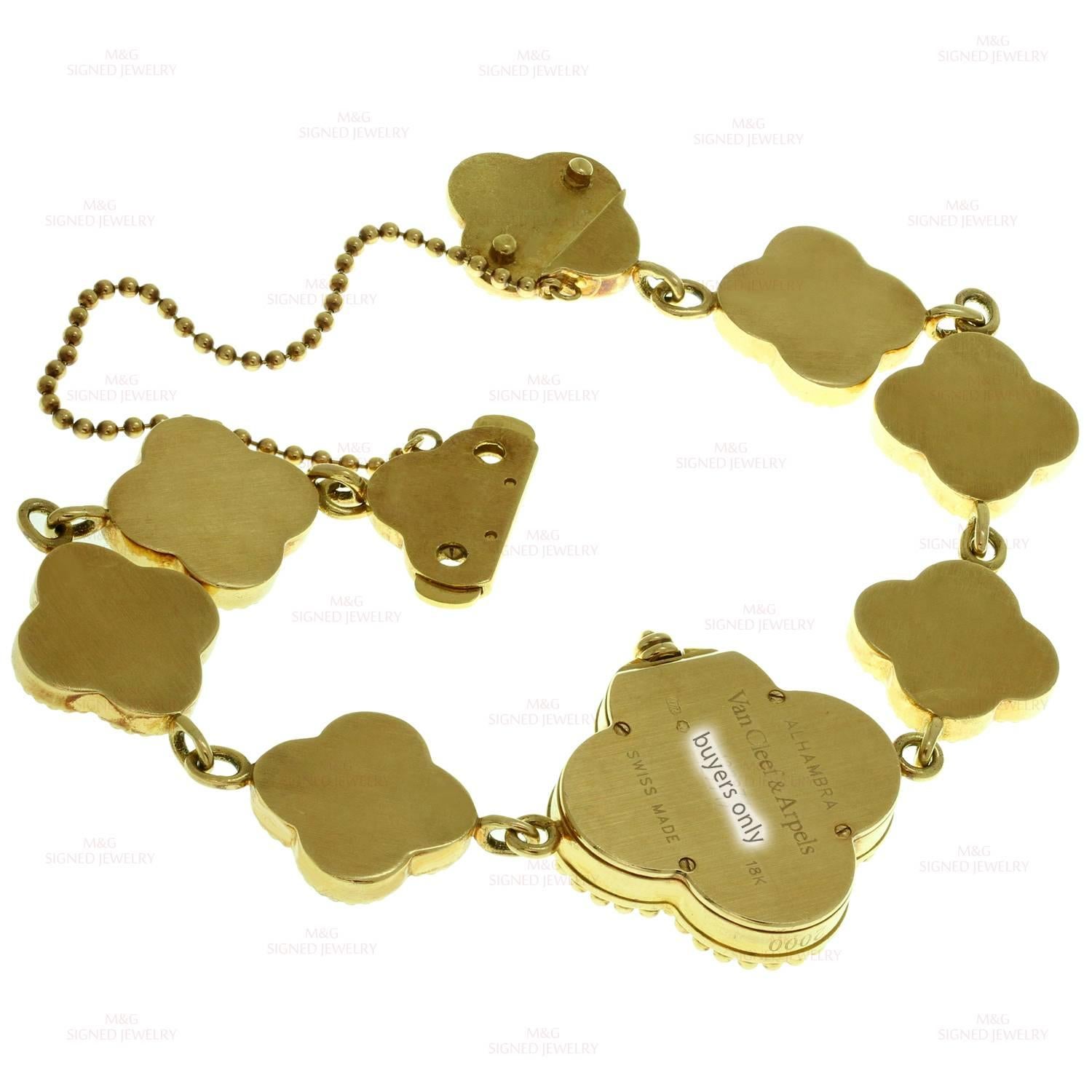 Van Cleef & Arpels Alhambra Onyx Diamond Yellow Gold Watch 1