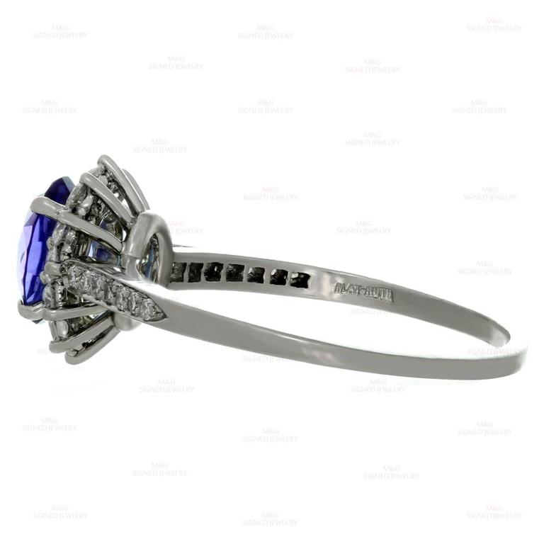 Women's Tiffany & Co. Genuine Tanzanite Diamond Platinum Ring For Sale