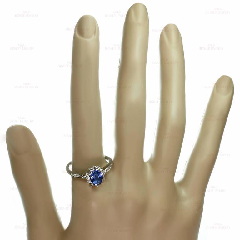 Tiffany & Co. Genuine Tanzanite Diamond Platinum Ring In Excellent Condition For Sale In New York, NY