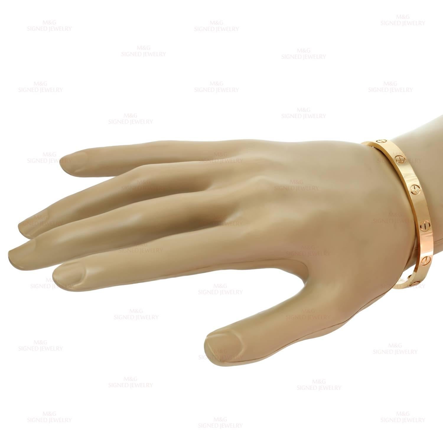 Cartier Love Rose Gold New Style Bracelet  In Excellent Condition In New York, NY