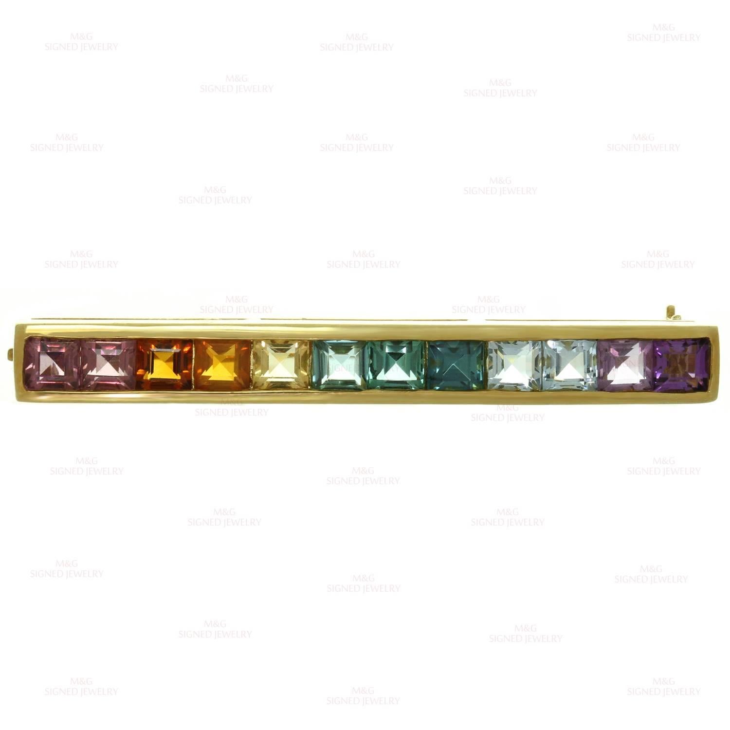 Tiffany & Co. Gemstone Yellow Gold Bracelet Earrings Brooch Set 1