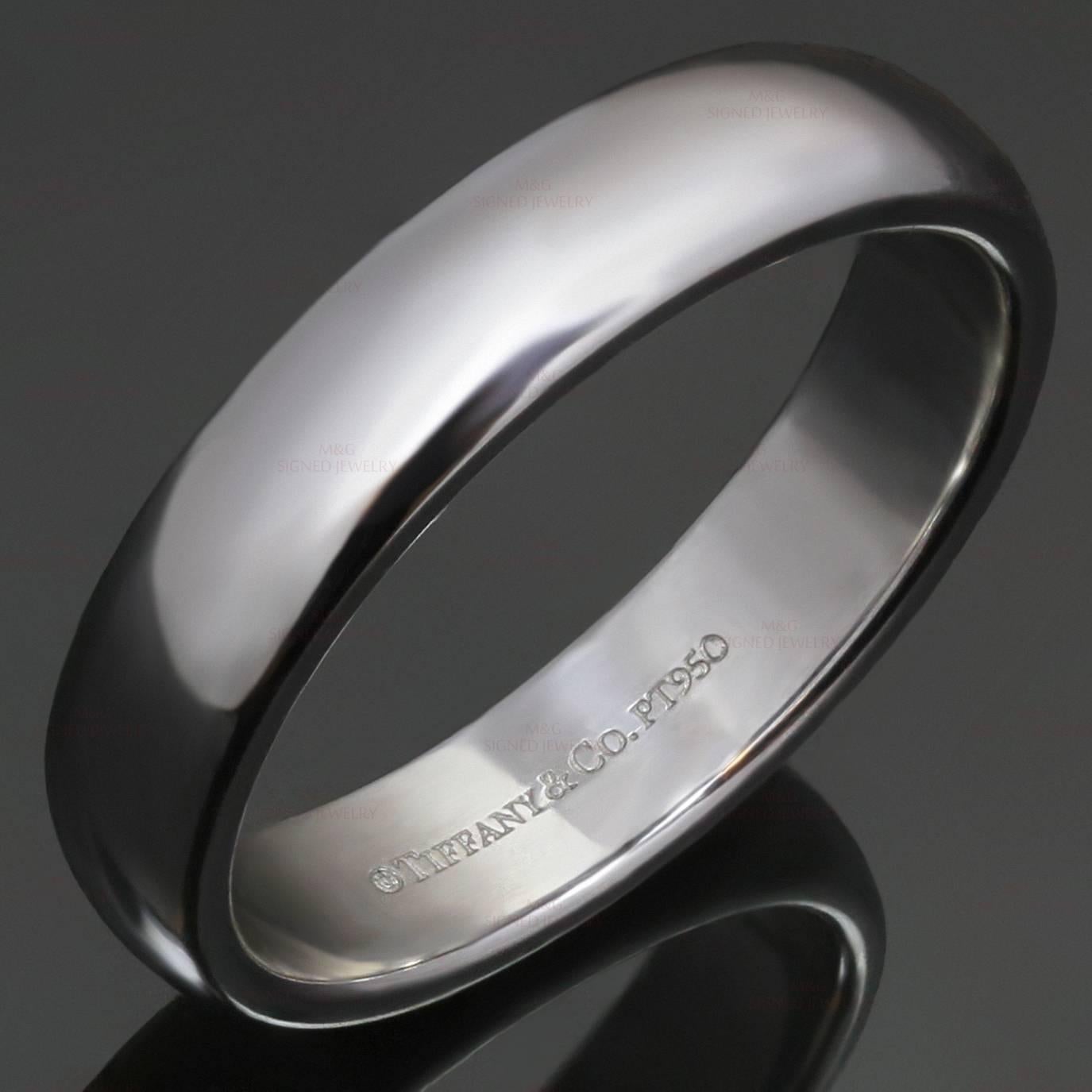 This classic wedding band by Tiffany & Co. is crafted in platinum. Made in United States circa 2010s. Measurements: 0.15