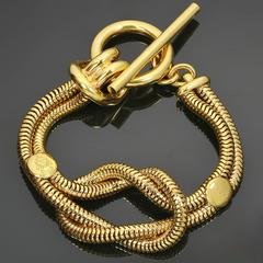 Gucci Hercules Knot Toggle   Yellow Gold Bracelet