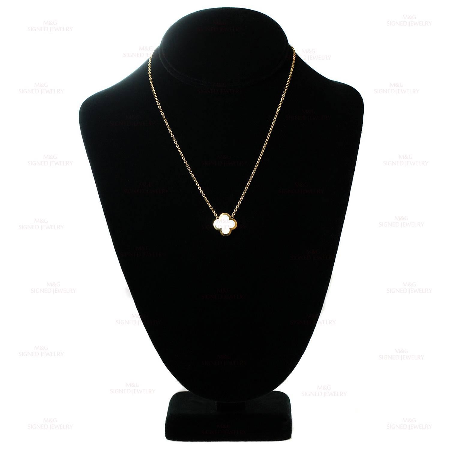 Women's Van Cleef & Arpels Pure Alhambra Mother-of-Pearl Yellow Gold Pendant Necklace