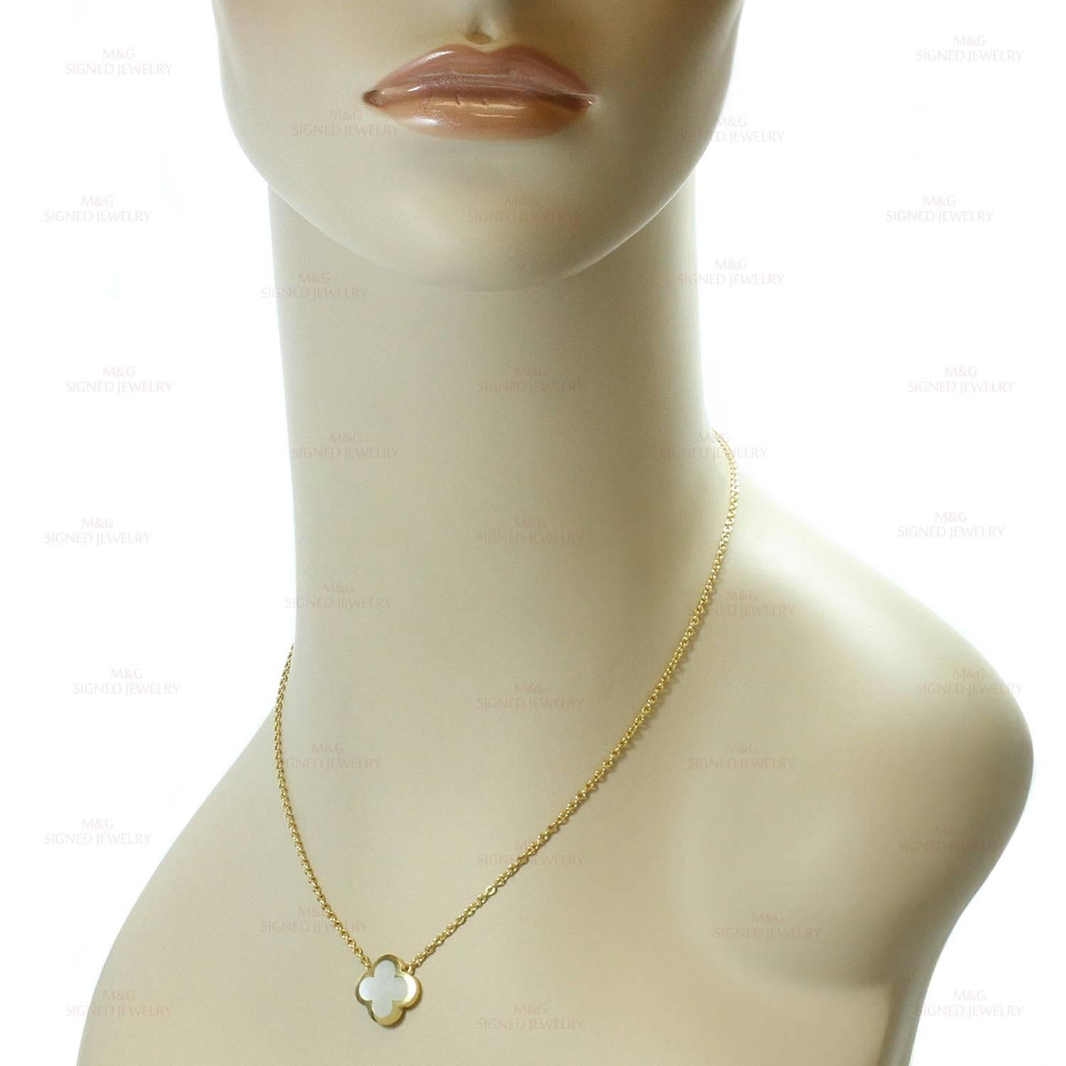 Van Cleef & Arpels Pure Alhambra Mother-of-Pearl Yellow Gold Pendant Necklace 1