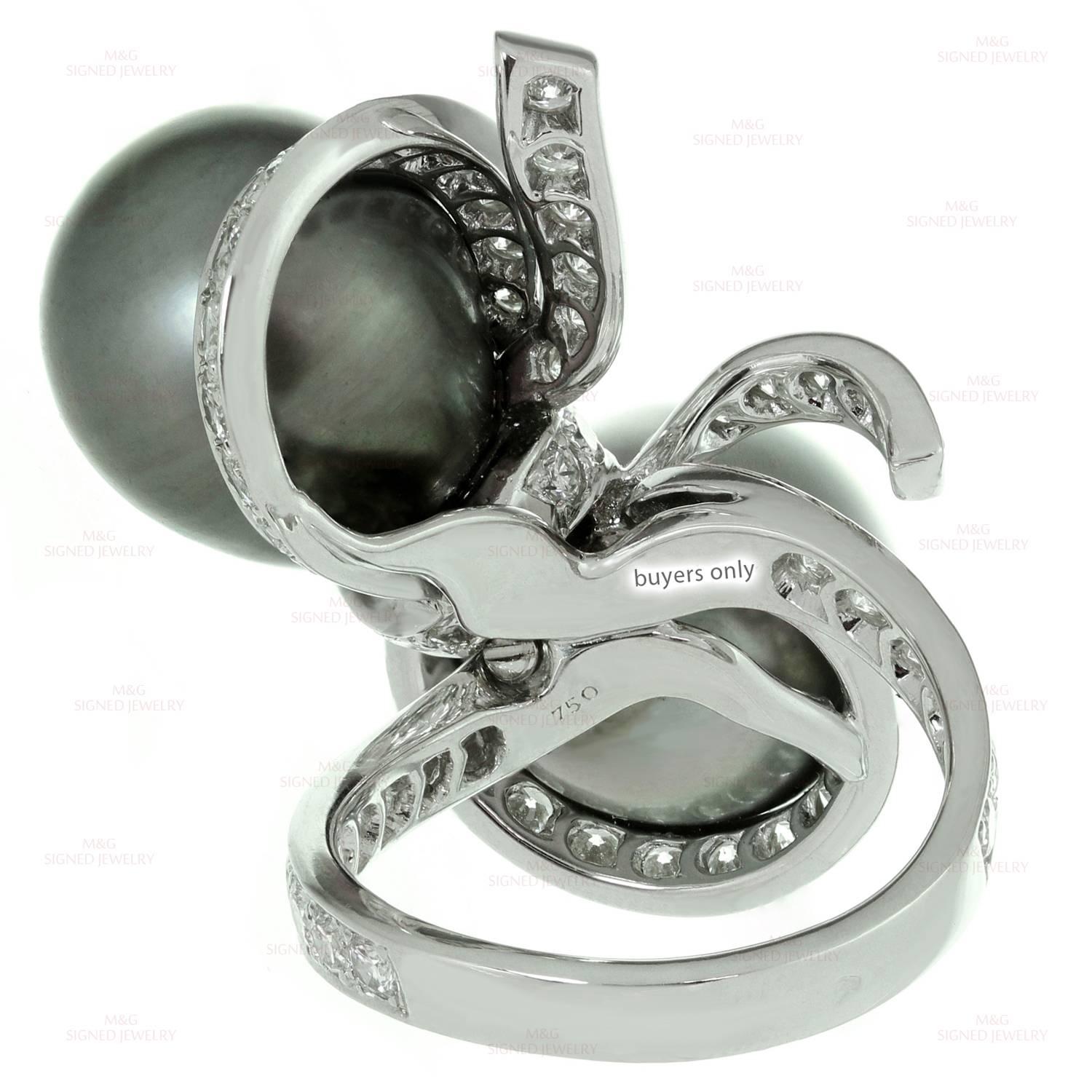 Christian Dior Tahitian Pearl Diamond White Gold Caprice Ring 1