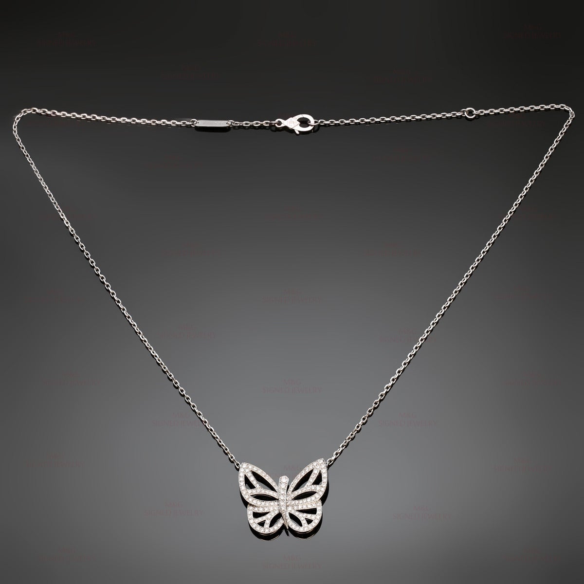 Women's Van Cleef & Arpels Flying Beauties Diamond Gold Butterfly Pendant Necklace