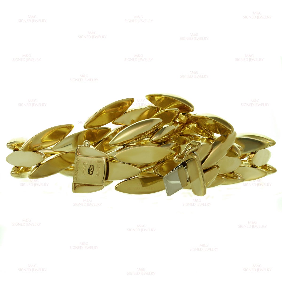 1980s Cartier Gentiane Diamond Gold Link Necklace 1