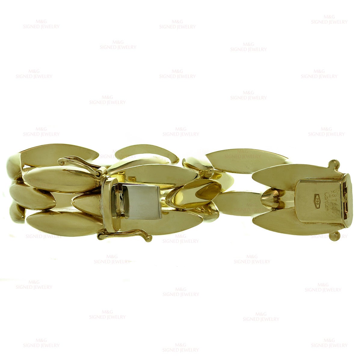 1980s Cartier Gentiane Gold Link Bracelet In Excellent Condition In New York, NY