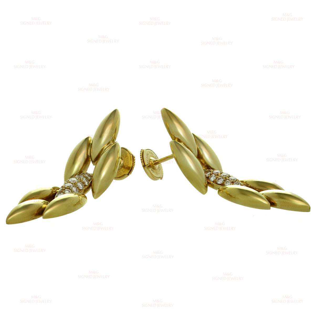 1980s Cartier Gentiane Diamond Gold Earrings at 1stDibs