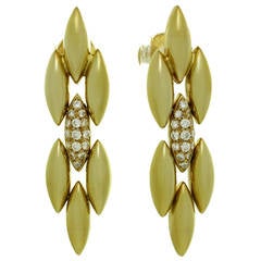 1980s Cartier Gentiane Diamond Gold Earrings