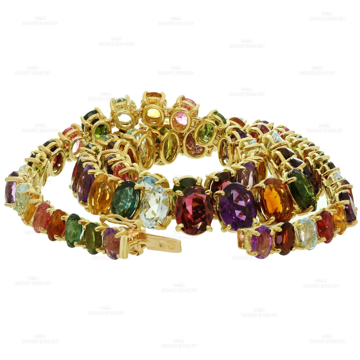 Women's H. Stern Multi-Color Gemstone Yellow Gold Necklace