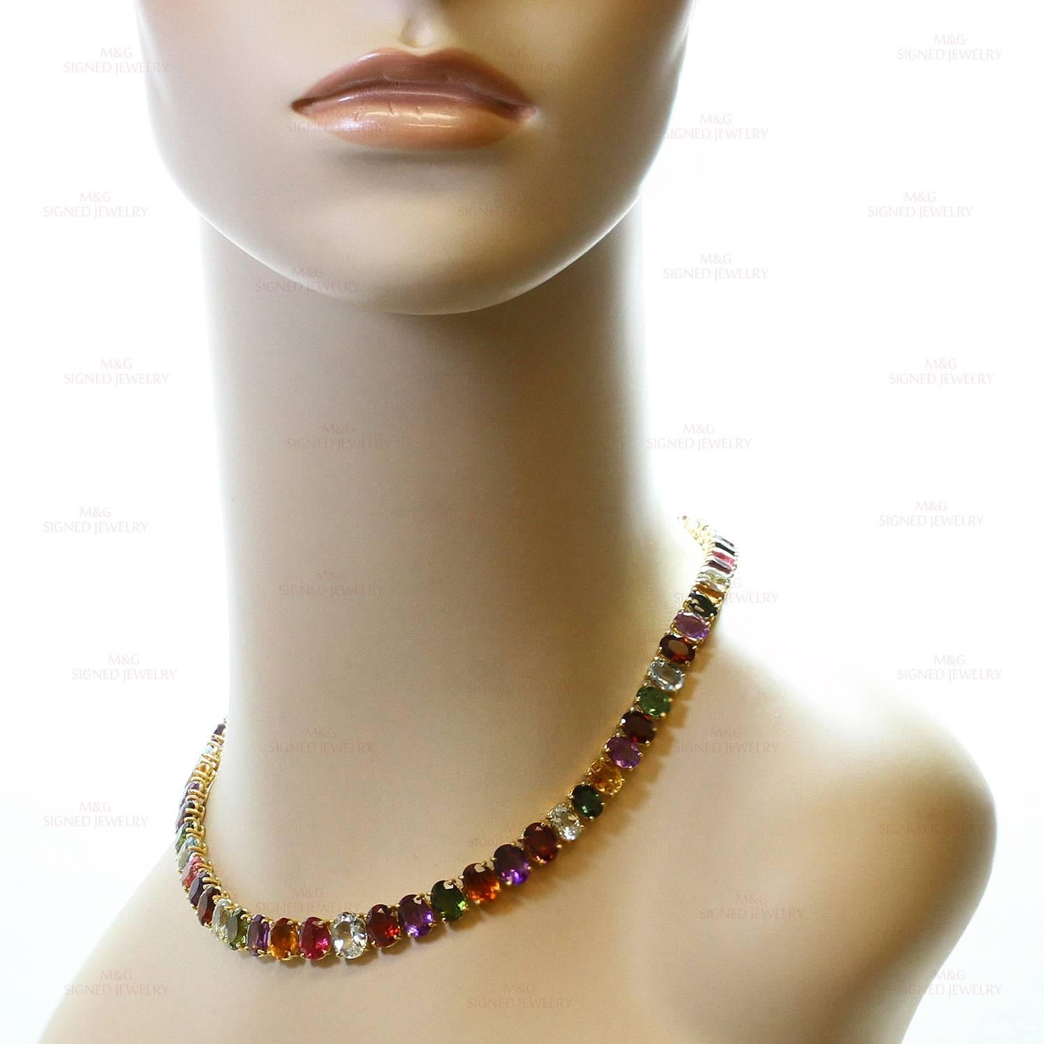 H. Stern Multi-Color Gemstone Yellow Gold Necklace In Good Condition In New York, NY