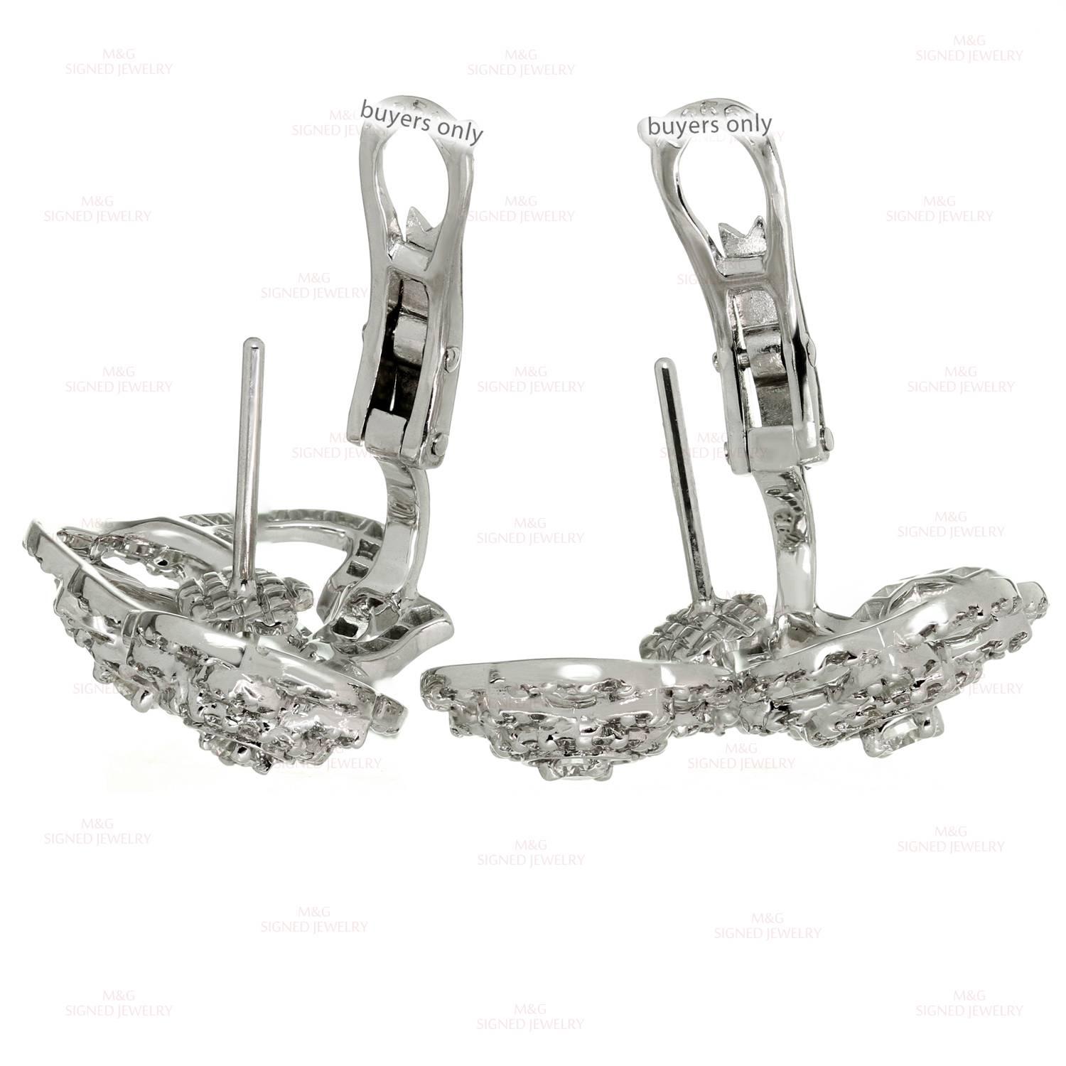 Chanel Double Camelia Diamond White Gold Earrings 3