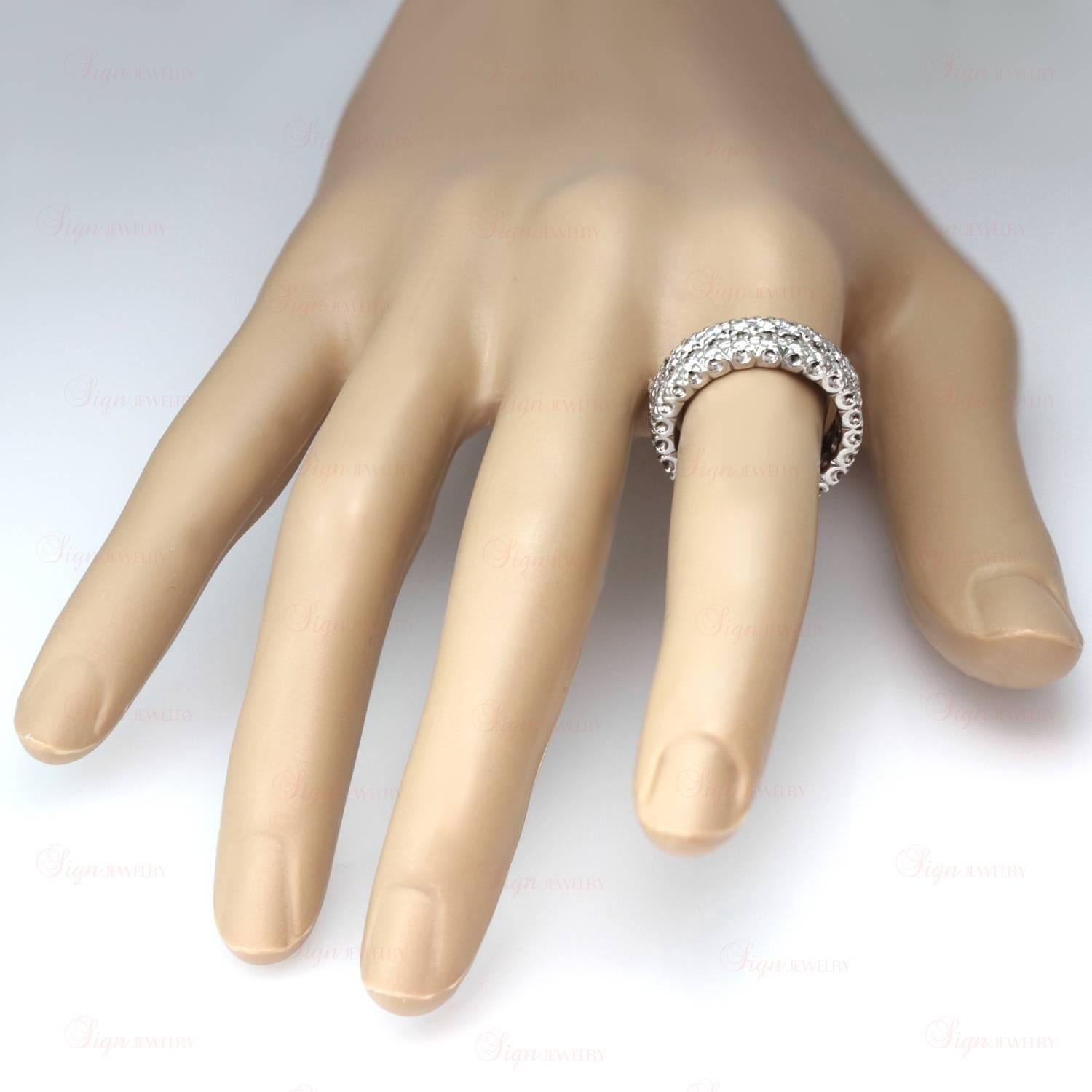 Anello con diamante e platino a due file per l'eternità In condizioni ottime in vendita a New York, NY