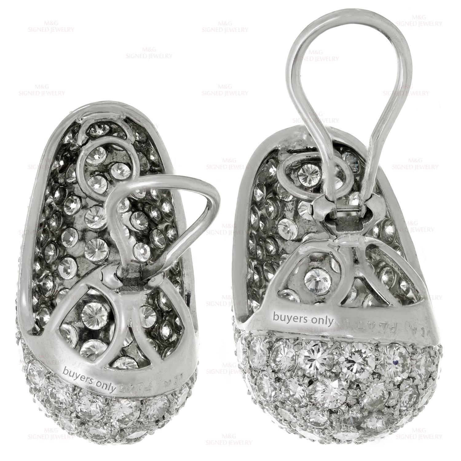 Van Cleef & Arpels Diamond Platinum Earrings 2