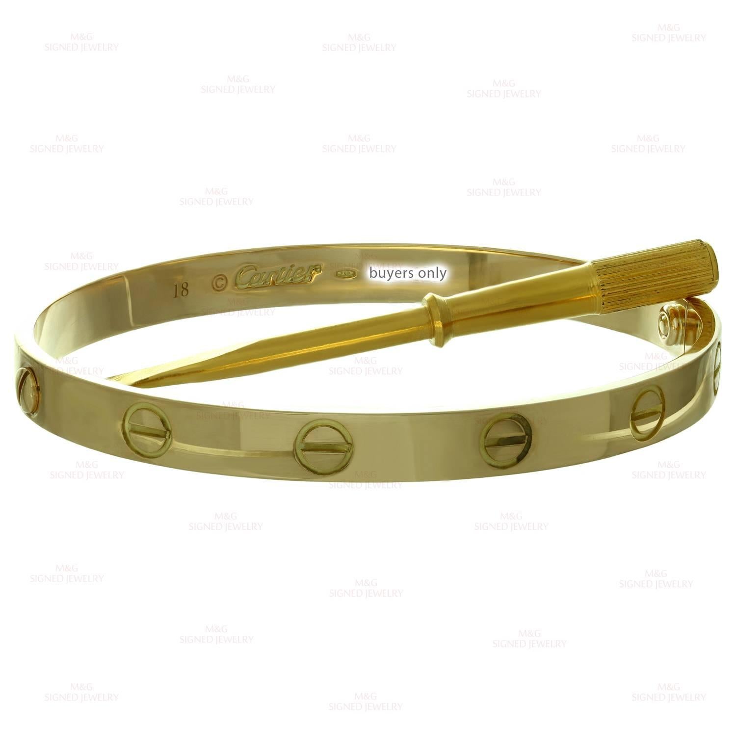 Cartier Love Yellow Gold Bracelet Sz.18 1