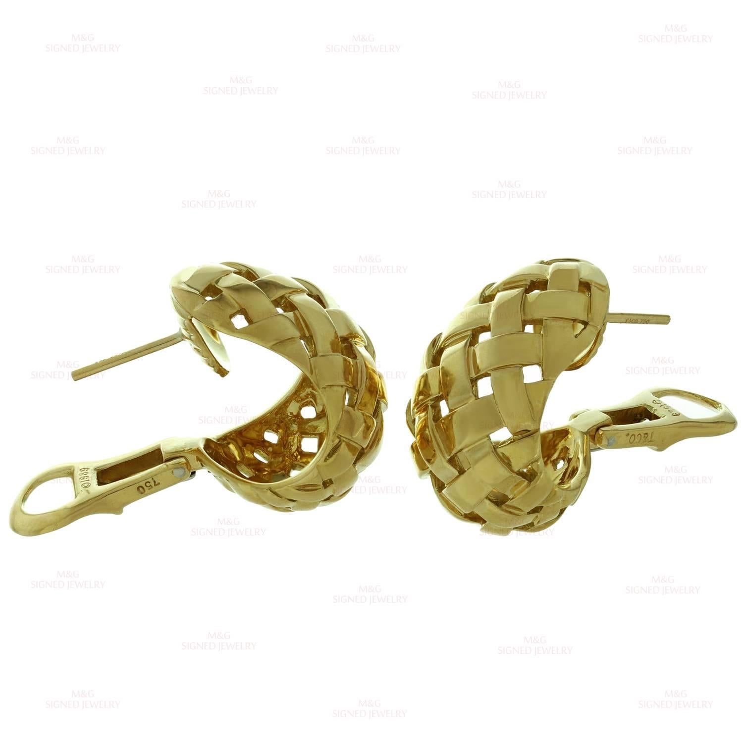 Women's Tiffany & Co. Vannerie Yellow Gold Wrap Earrings