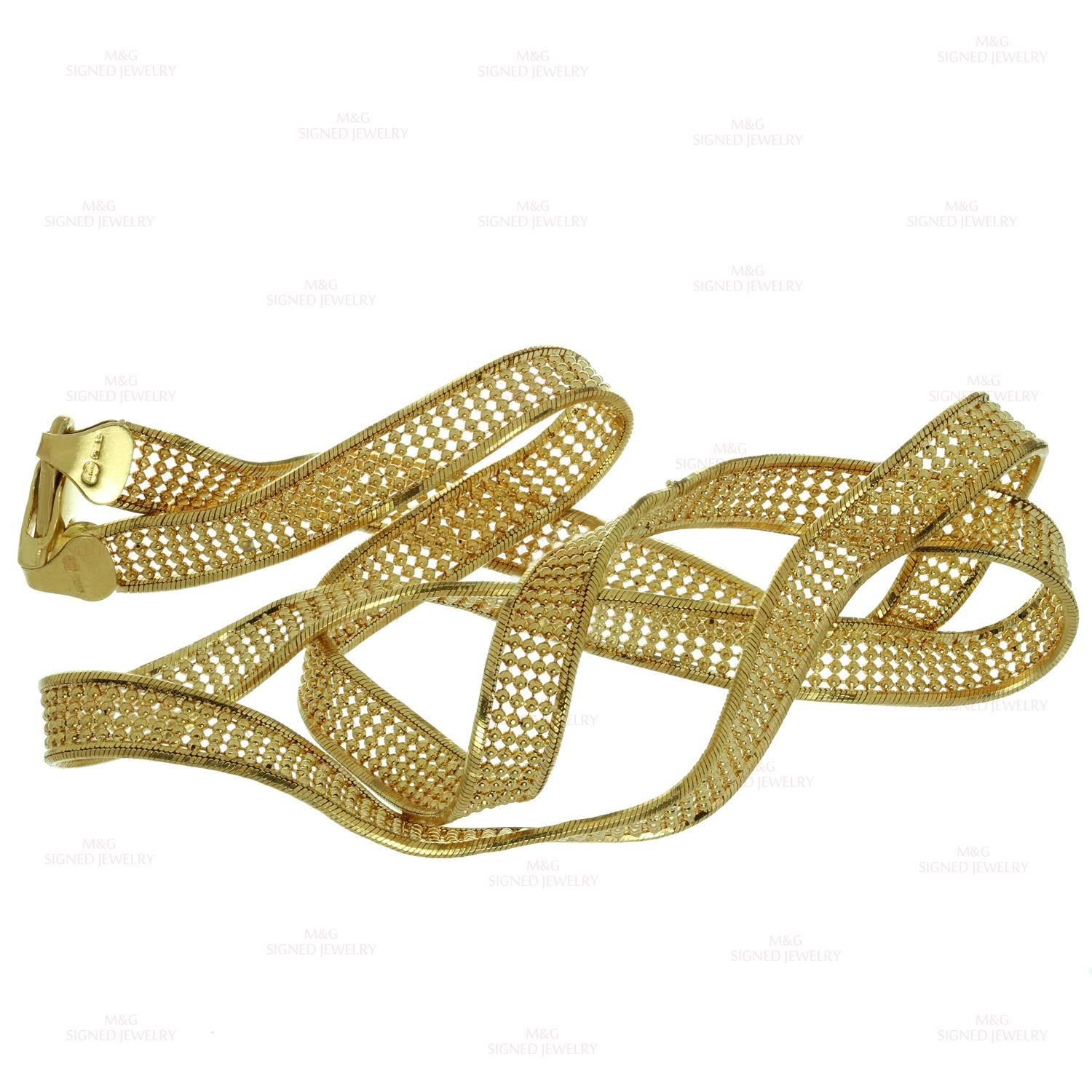 mesh necklace gold