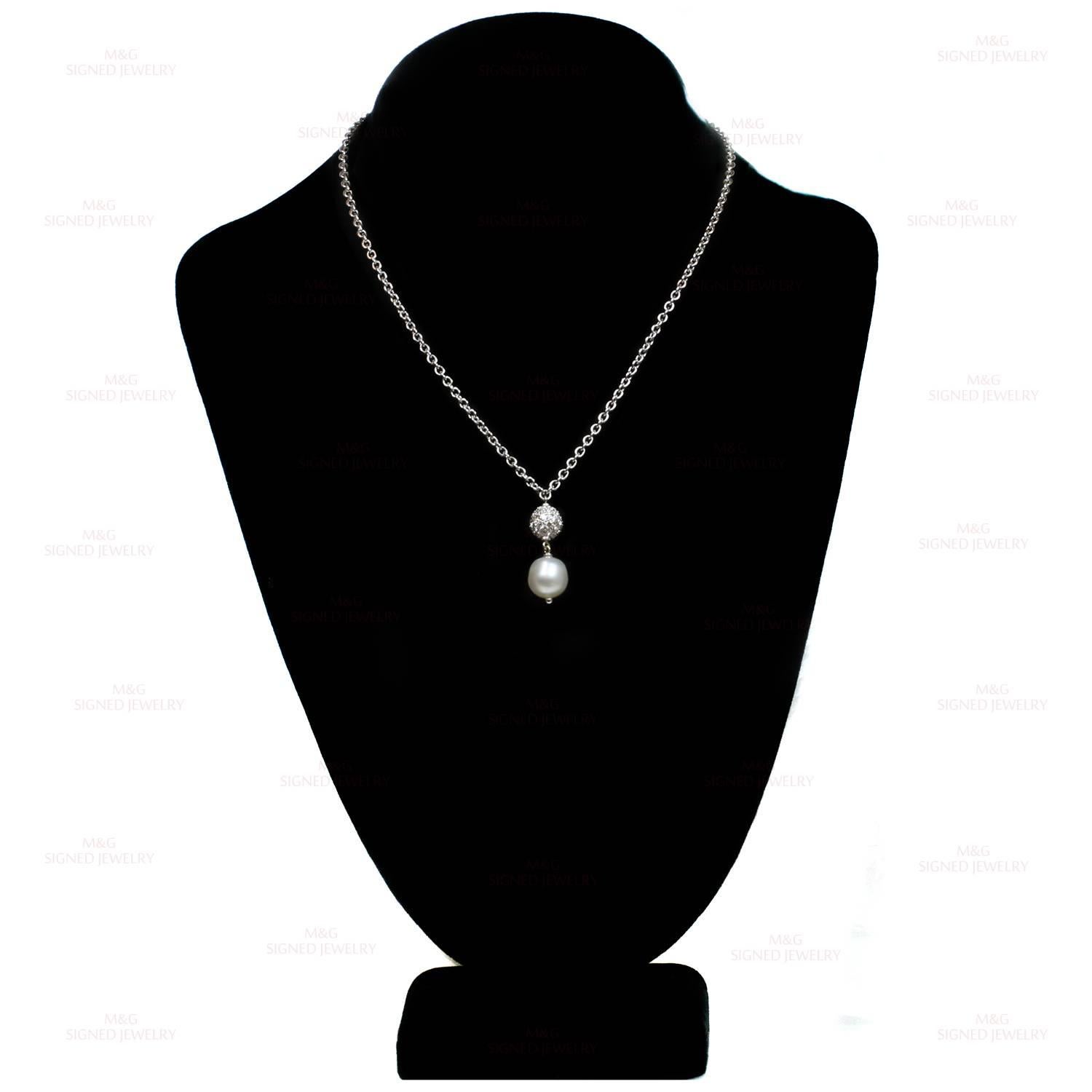 Women's Chantecler Diamond South Sea Baroque Pearl Pendant White Gold Necklace
