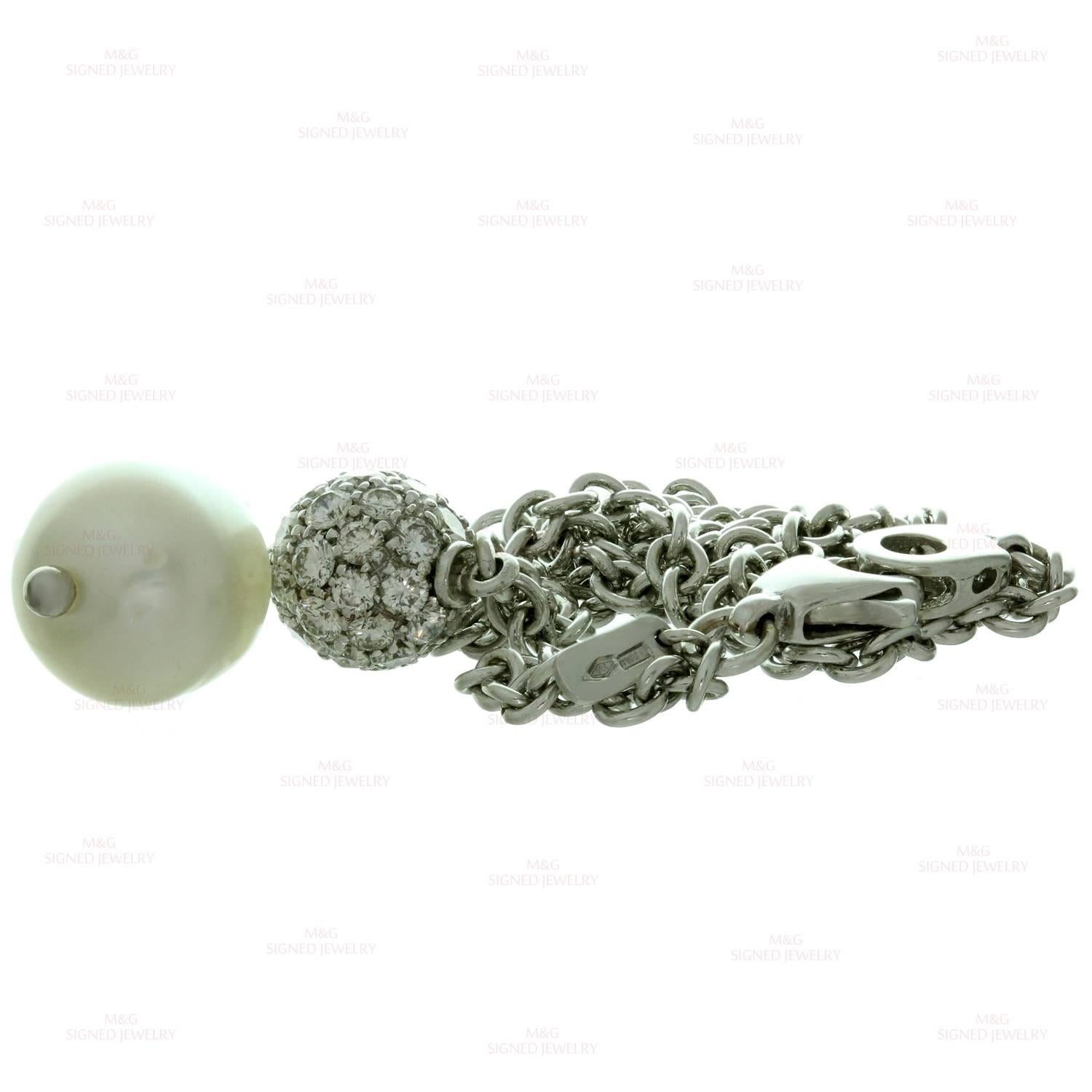 Chantecler Diamond South Sea Baroque Pearl Pendant White Gold Necklace 3