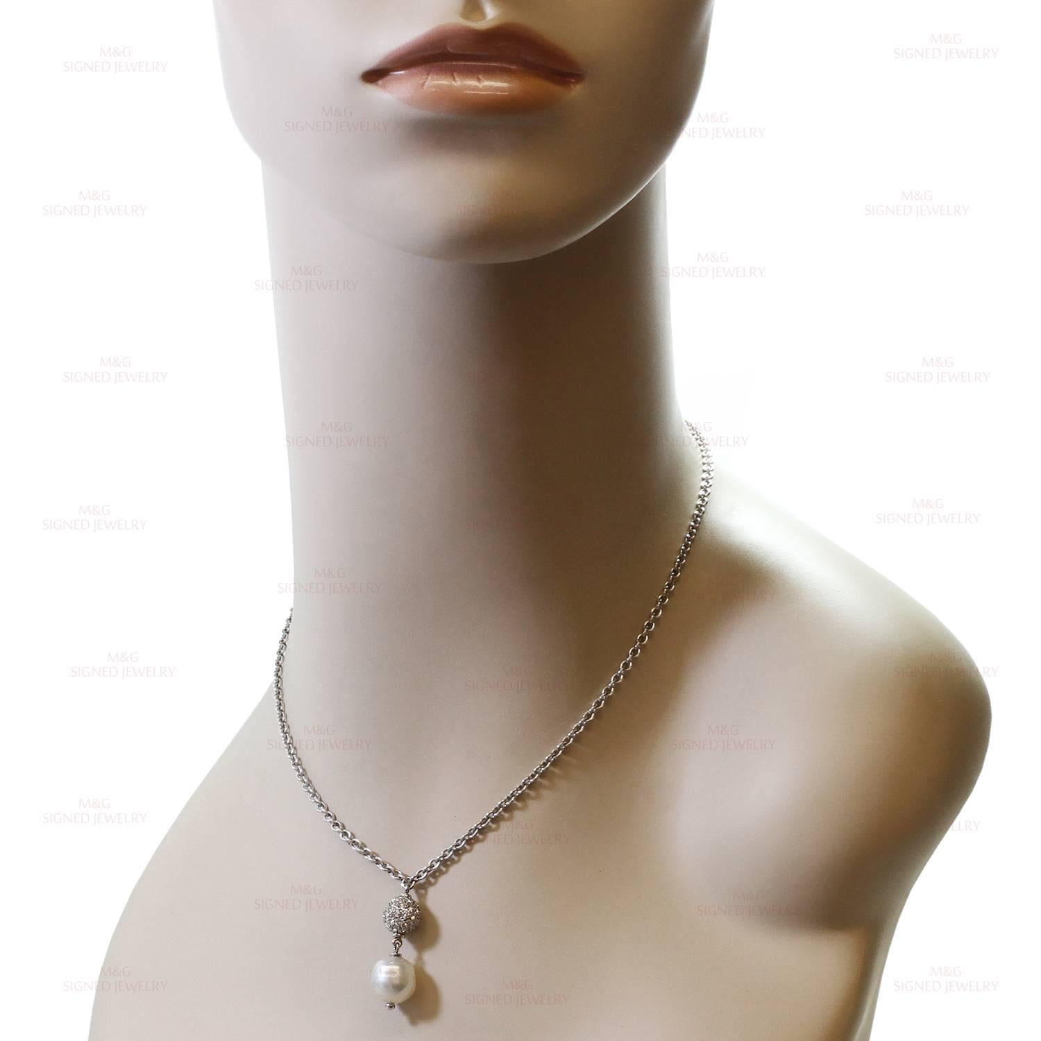 Chantecler Diamond South Sea Baroque Pearl Pendant White Gold Necklace 1