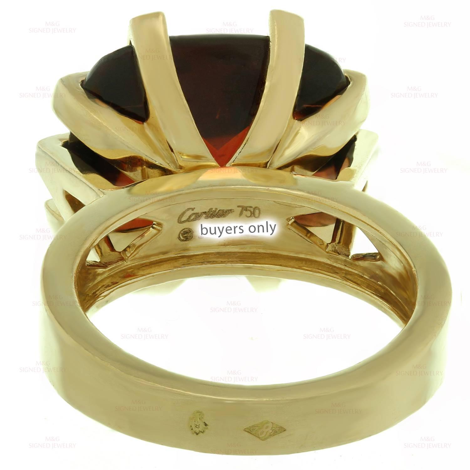 Women's Cartier Garnet Yellow Gold Cocktail Ring