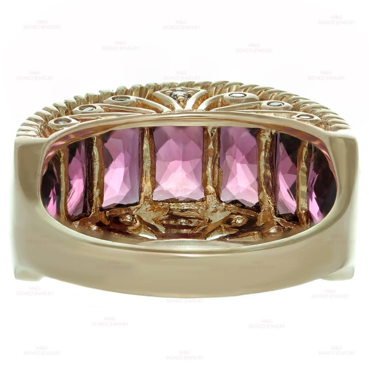 Men's Rhodolite Garnet Rose Gold Diamond Ring