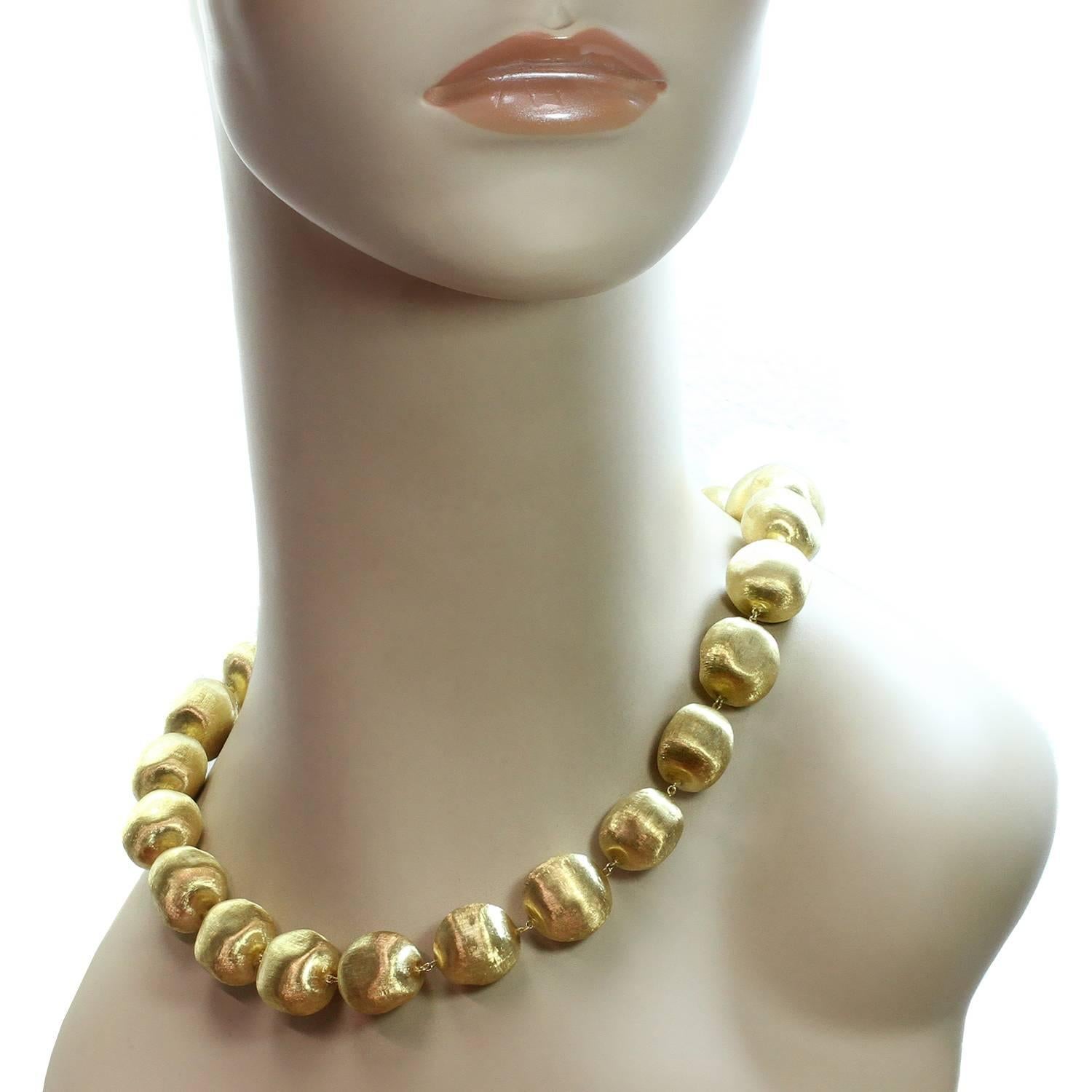MarCo Bicego Africa Yellow Gold Large Bead Necklace In Excellent Condition In New York, NY