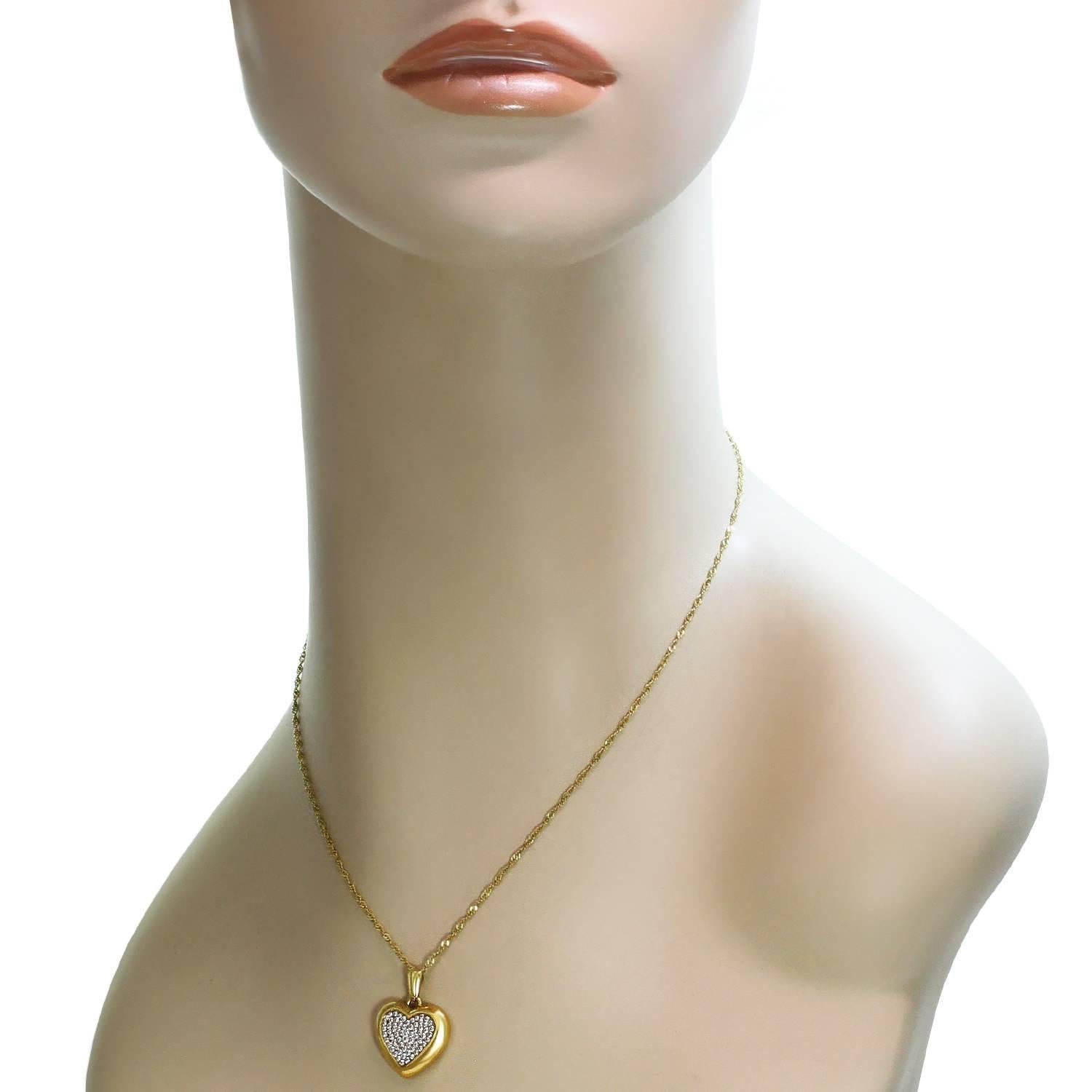 Women's Diamond Yellow Gold Heart Pendant Necklace
