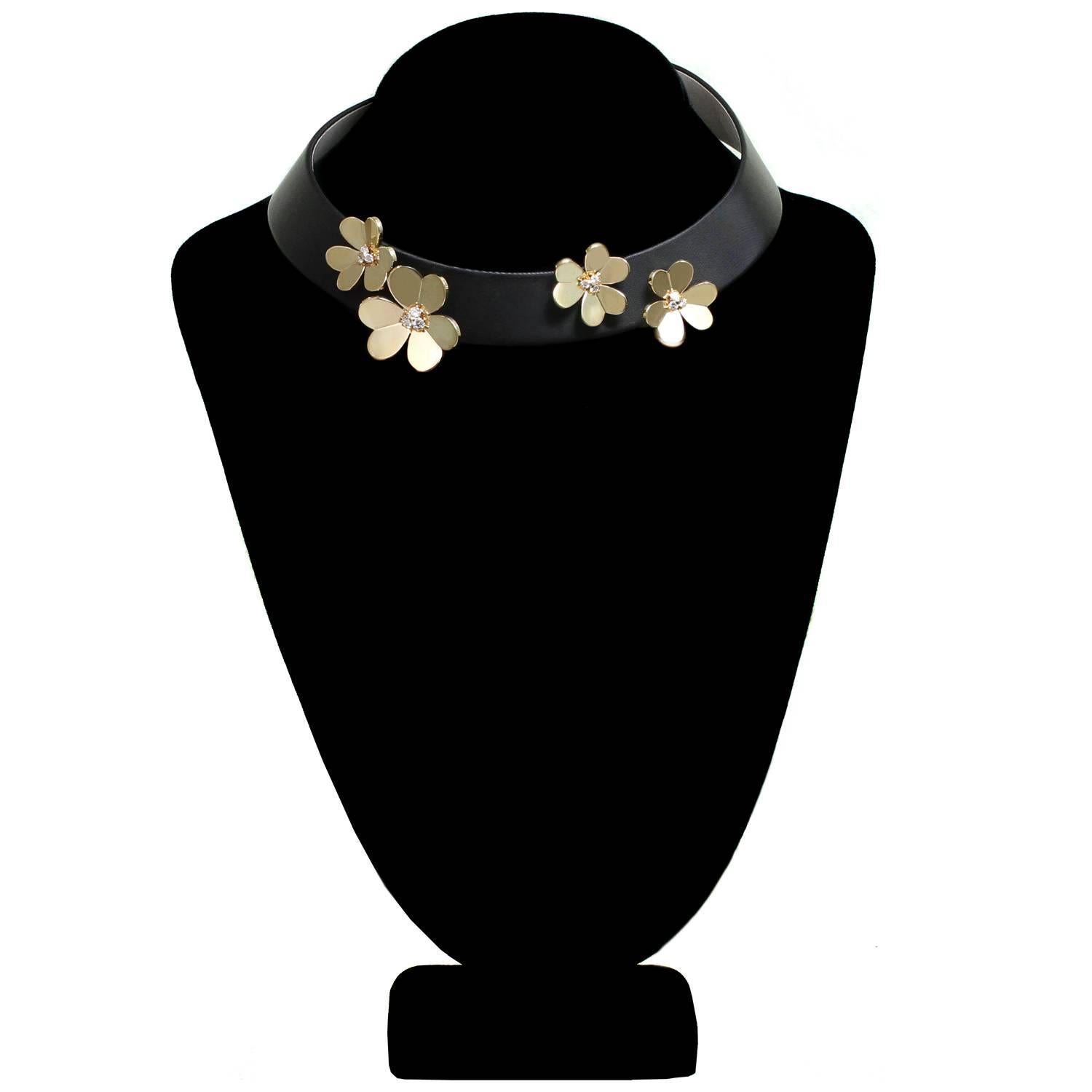 Women's Van Cleef & Arpels Frivole Diamond Yellow Gold Collar Necklace